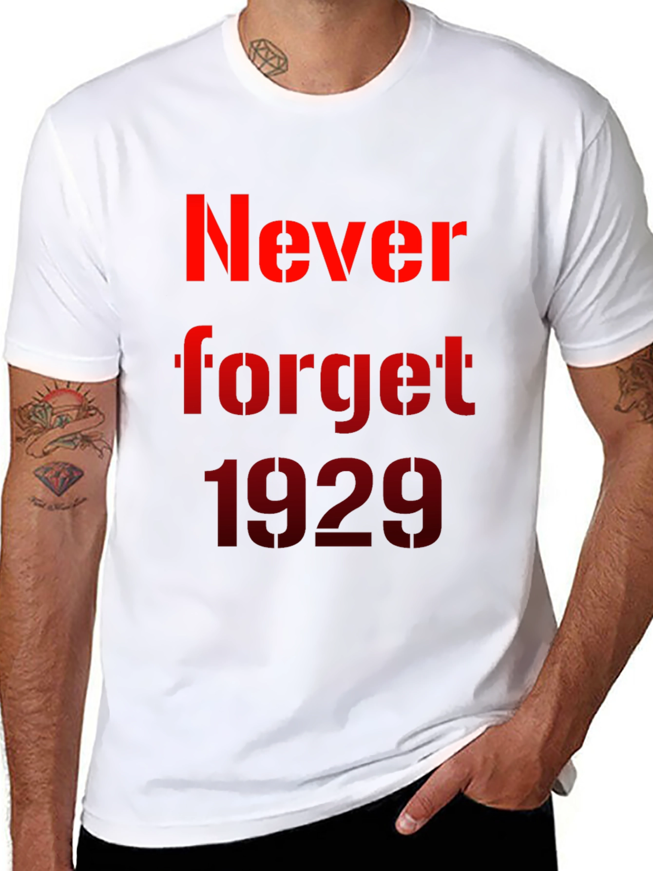 Never Forget 1929 T-Shirt - Black Cotton Tee