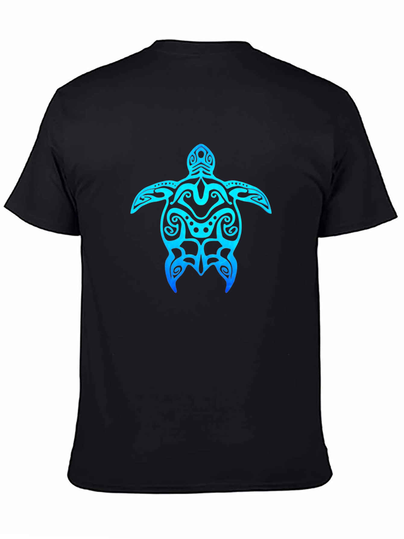 Tribal Turtle Graphic Tee - Casual Black T-Shirt