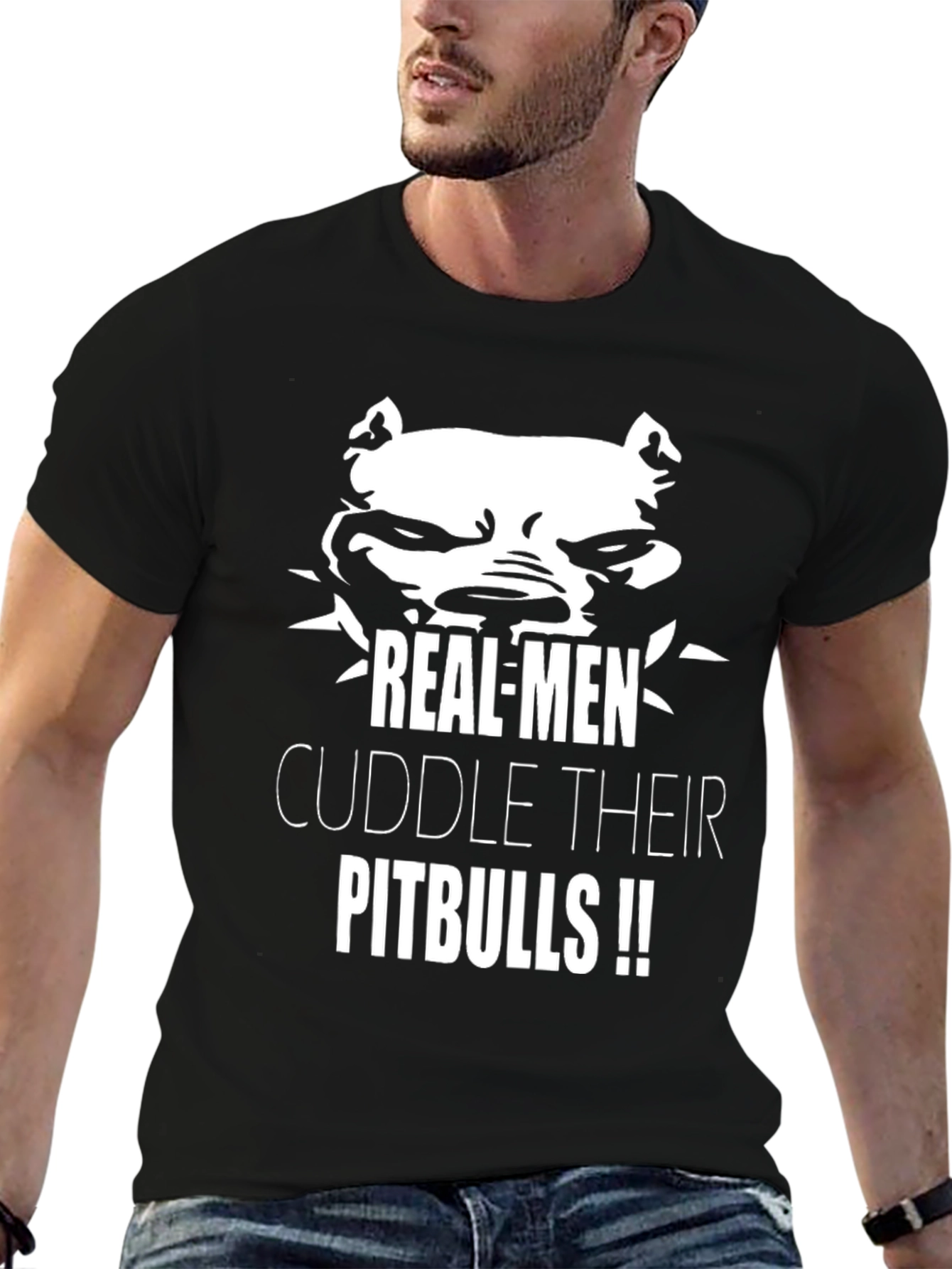 Real Men Cuddle Pitbulls T-Shirt