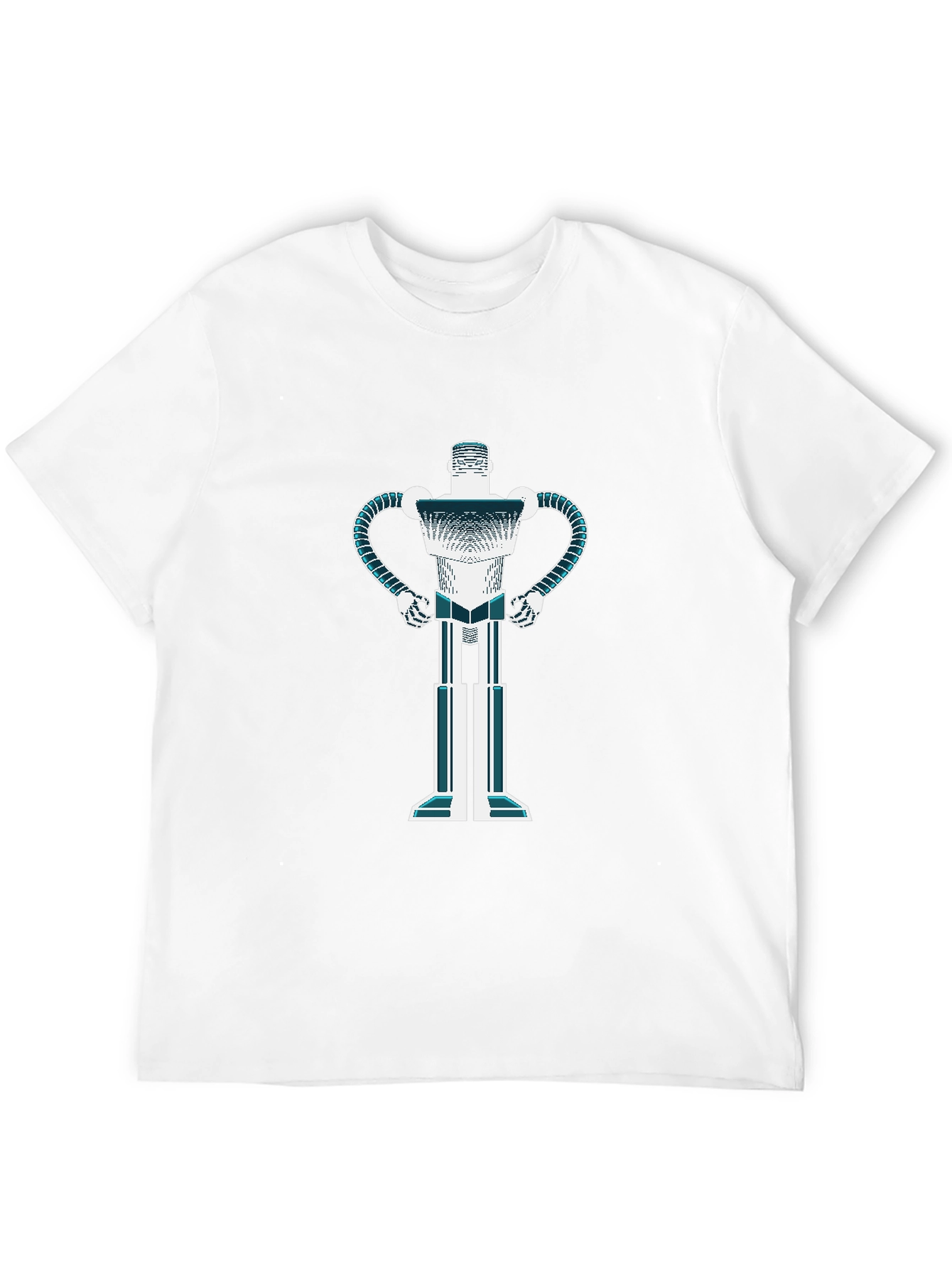 Retro Robot Graphic T-Shirt - Black Casual Tee