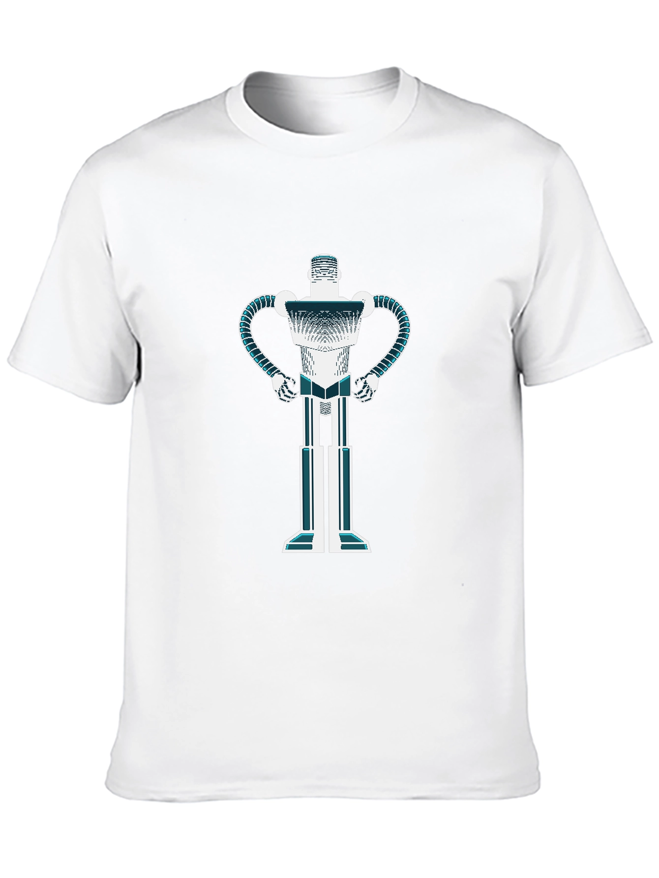 Retro Robot Graphic T-Shirt - Black Casual Tee