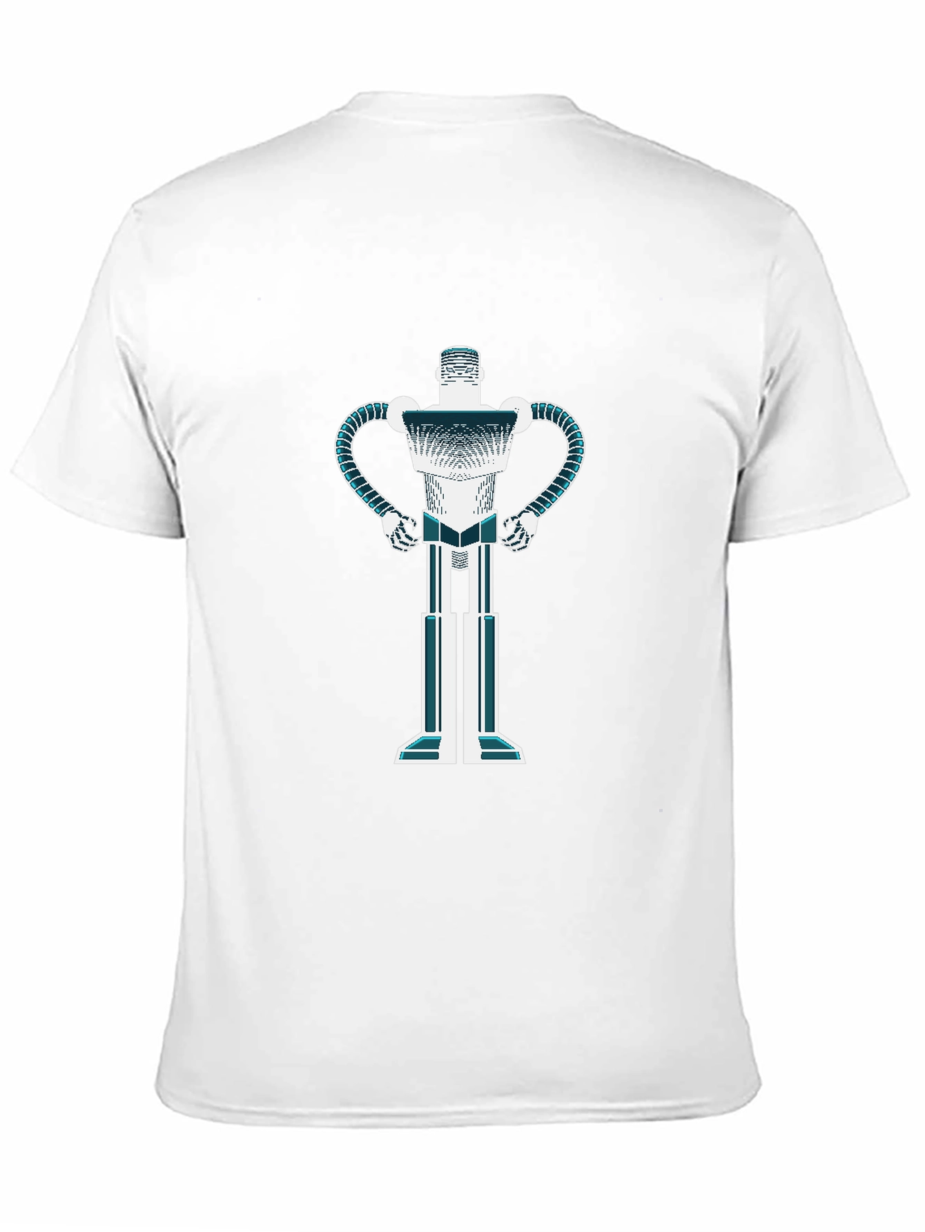 Retro Robot Graphic T-Shirt - Black Casual Tee