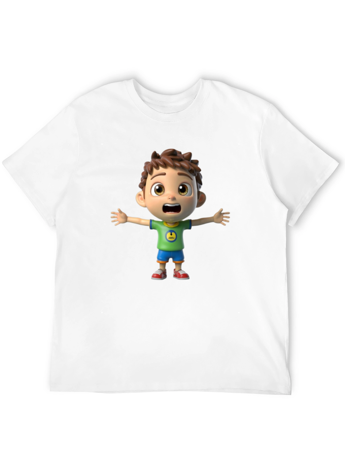 Cartoon Boy Graphic Black T-Shirt
