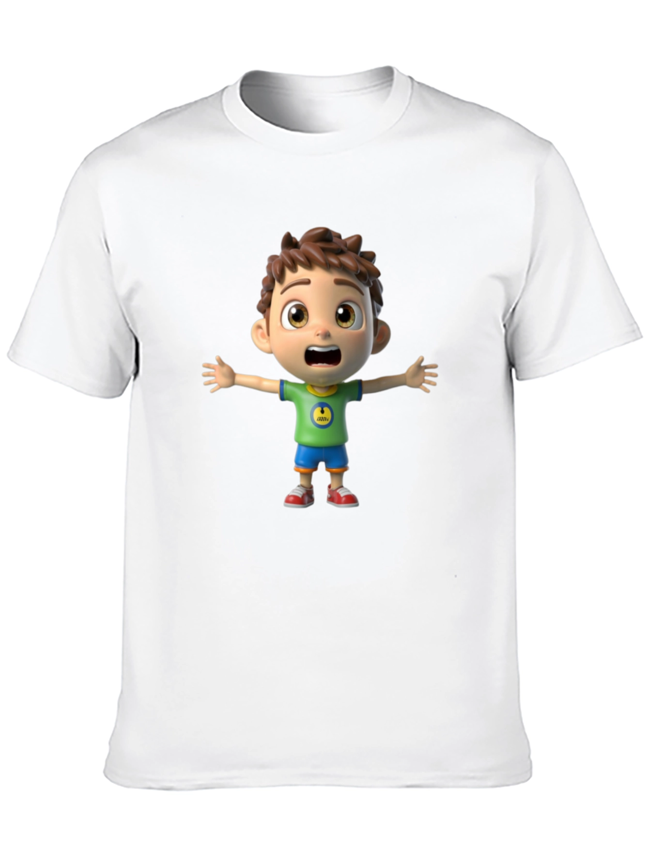 Cartoon Boy Graphic Black T-Shirt