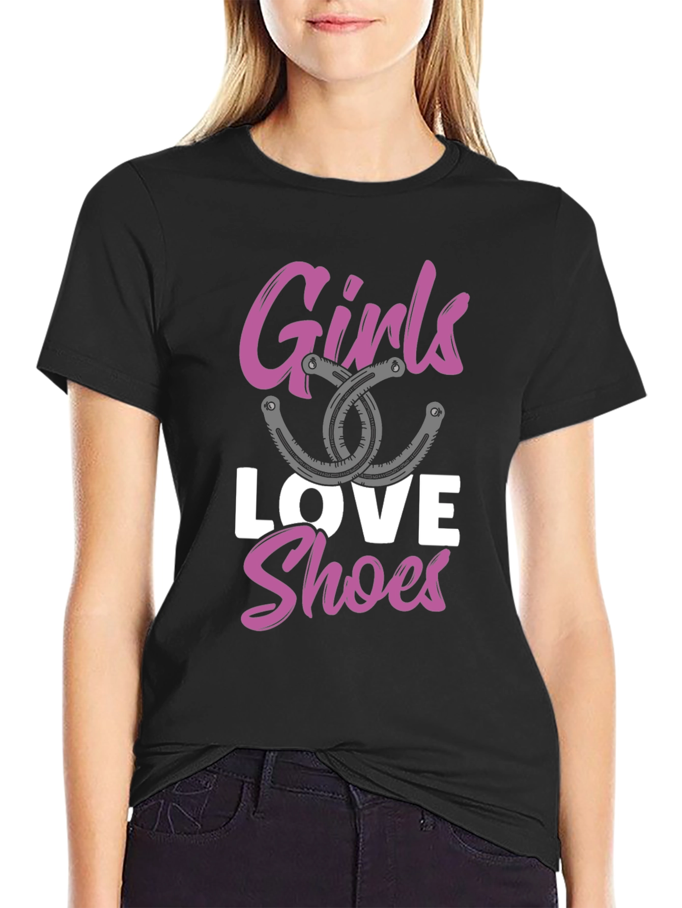 Girls Love Shoes Graphic Tee - Fashion T-Shirt