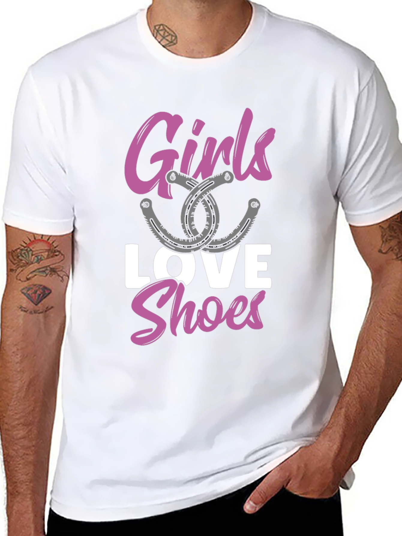 Girls Love Shoes Graphic Tee - Fashion T-Shirt