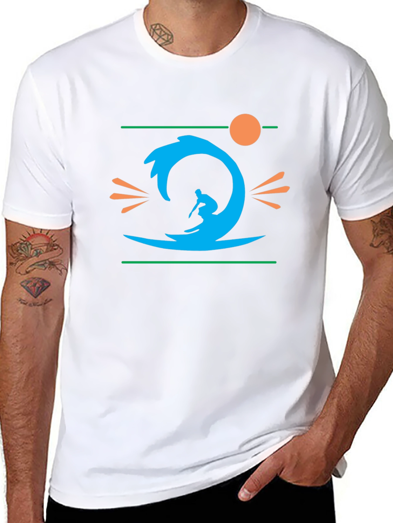 Surfer Graphic Black T-Shirt