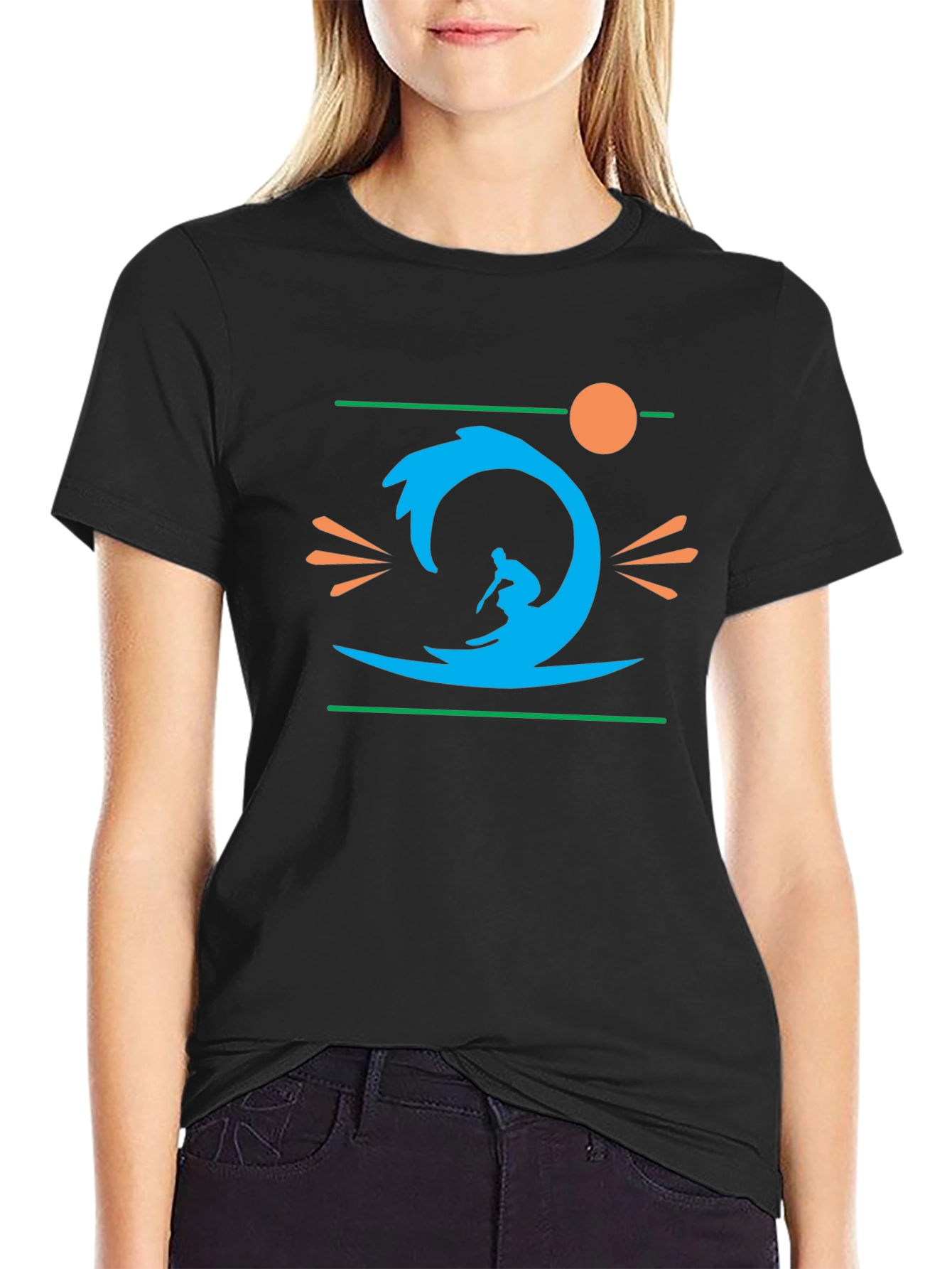 Surfer Graphic Black T-Shirt