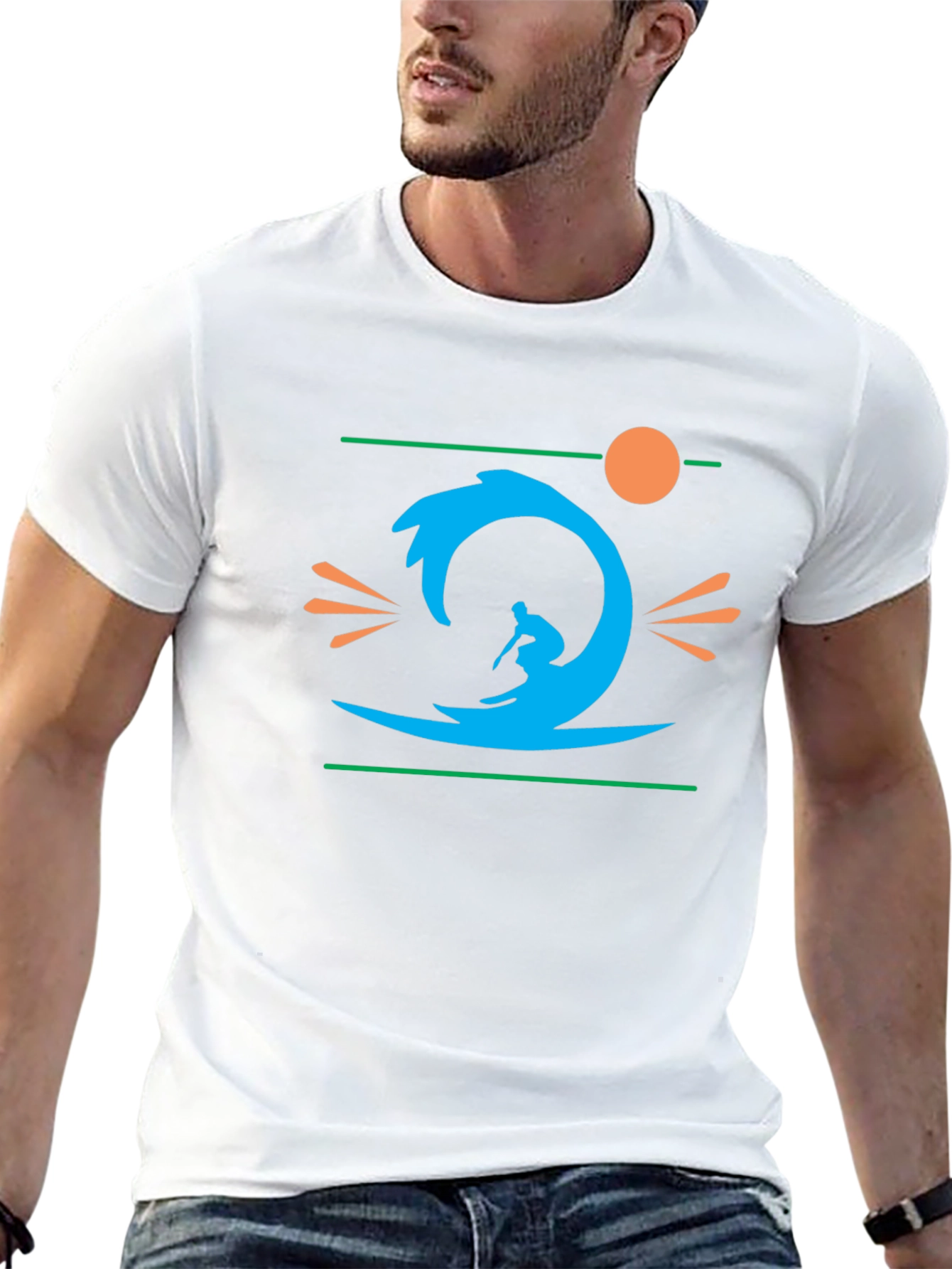 Surfer Graphic Black T-Shirt