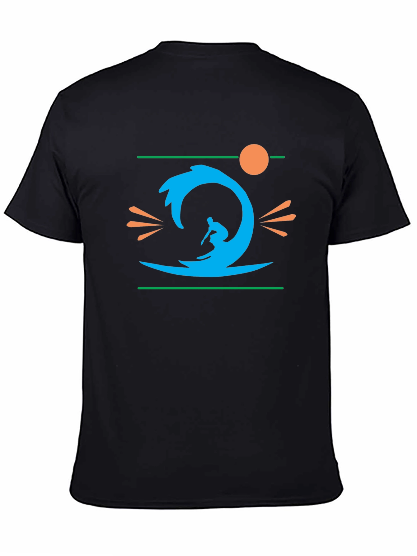 Surfer Graphic Black T-Shirt