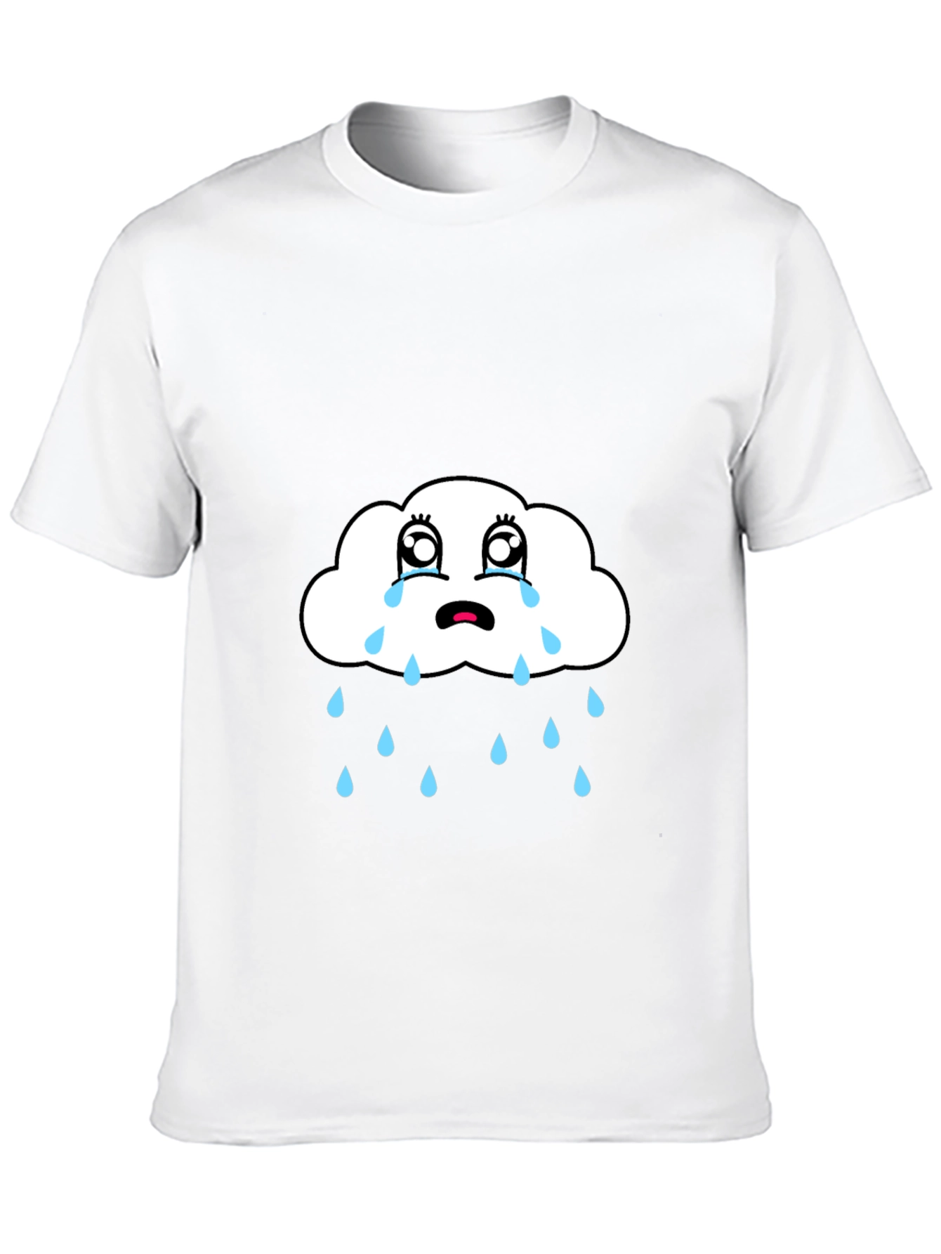 Sad Cloud Graphic Tee - Black Cotton T-Shirt