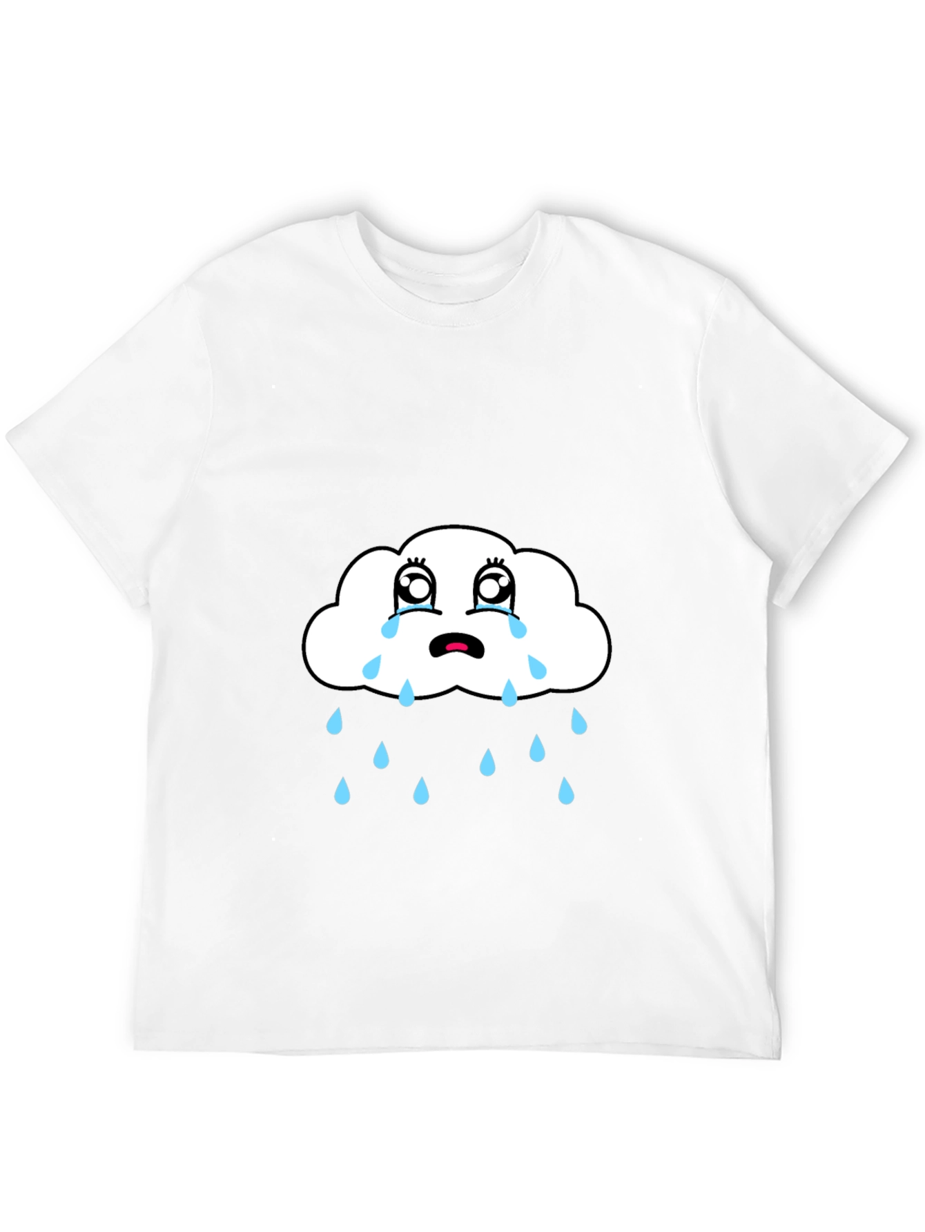 Sad Cloud Graphic Tee - Black Cotton T-Shirt