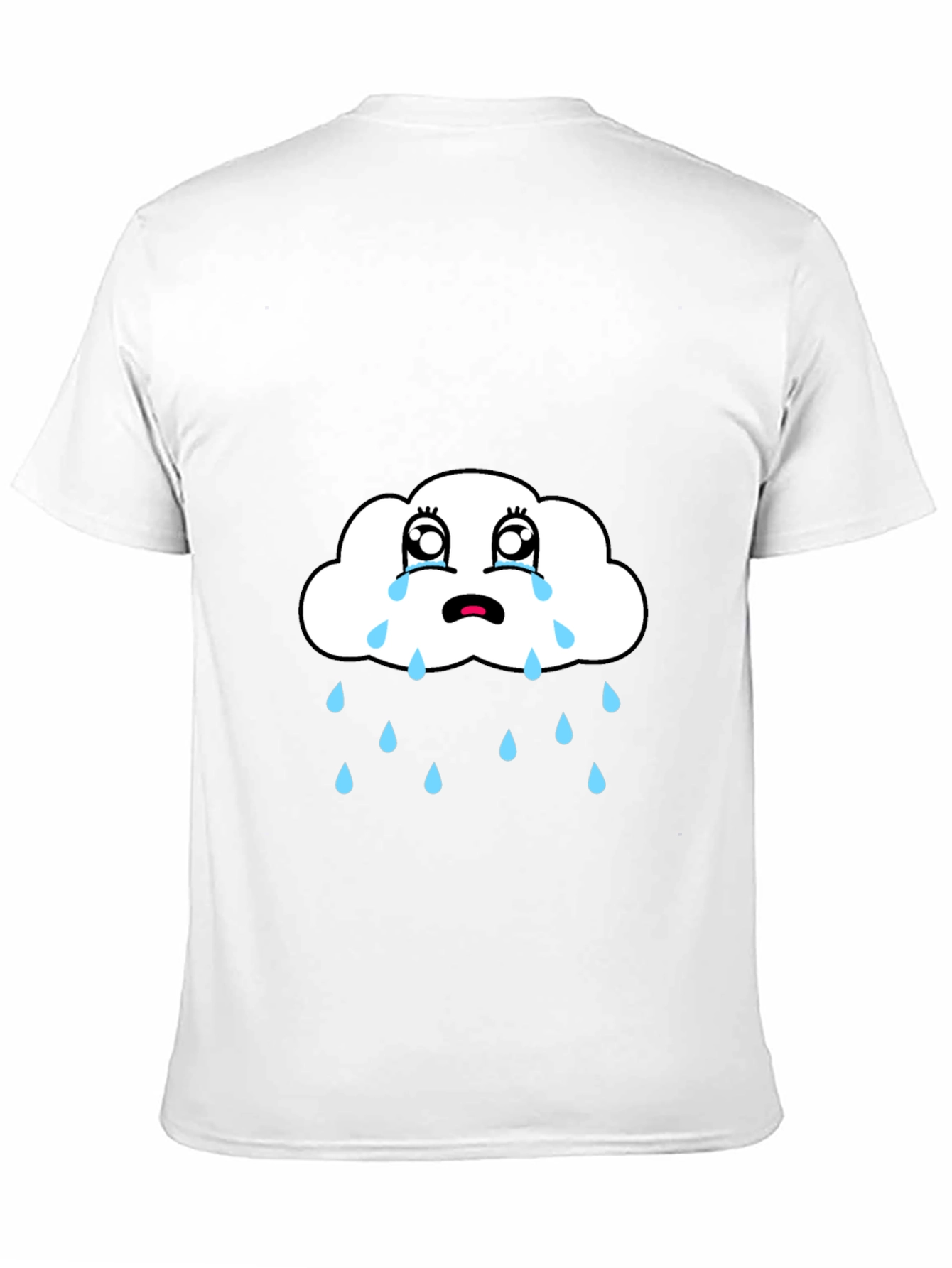 Sad Cloud Graphic Tee - Black Cotton T-Shirt