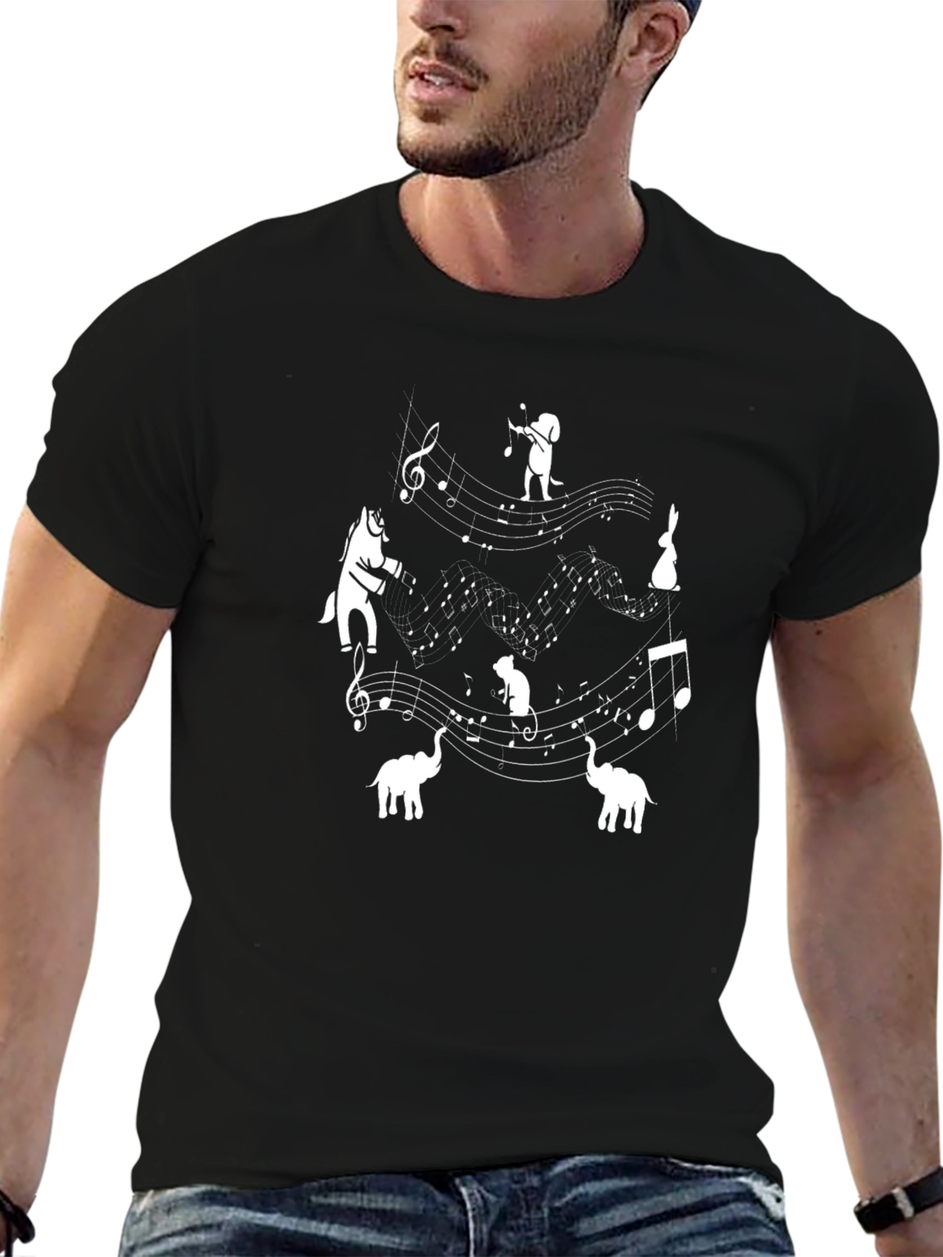 Musical Animals Graphic Tee - Black
