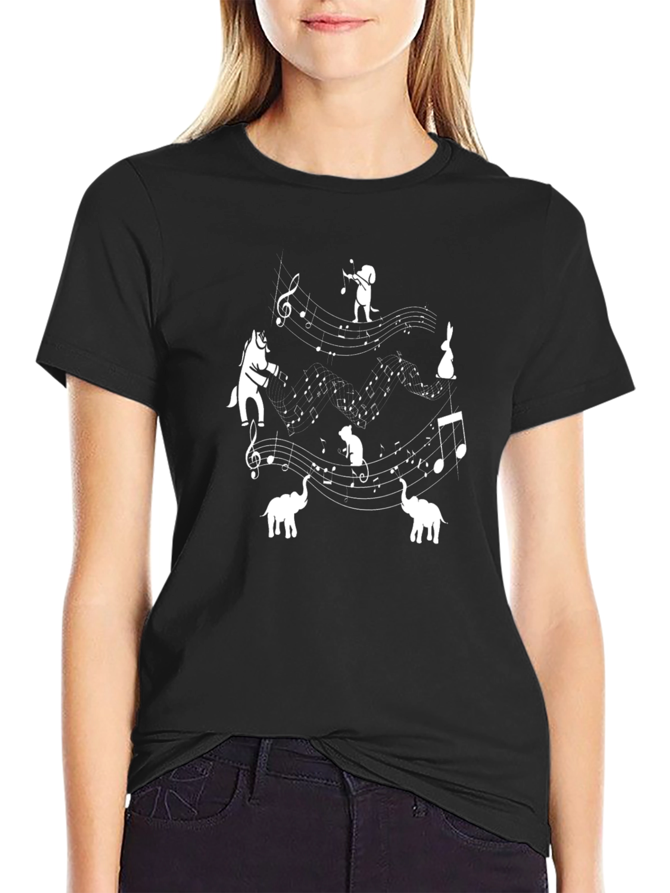 Musical Animals Graphic Tee - Black
