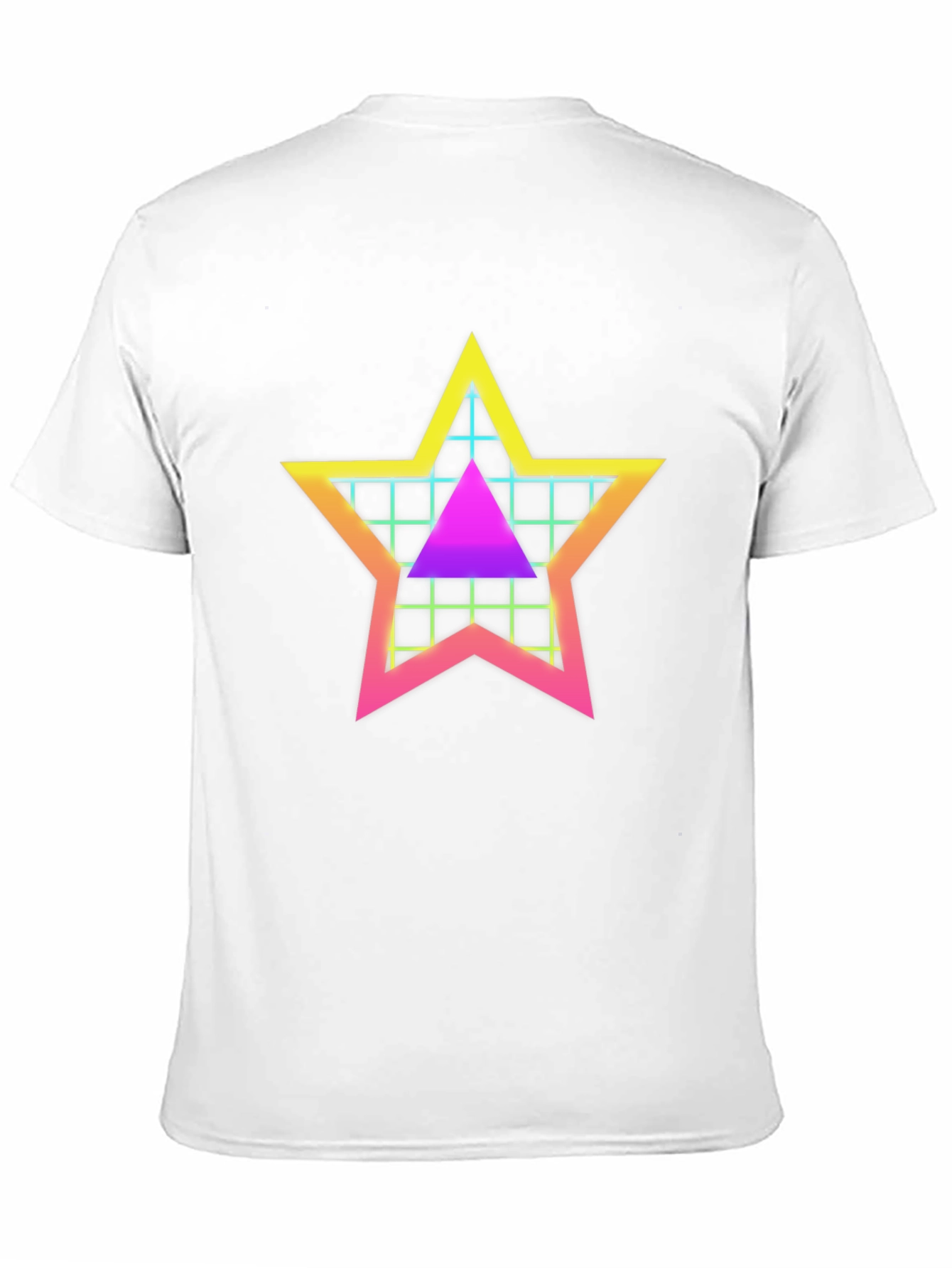 Retro Star Grid T-Shirt - 80s Style Graphic Tee