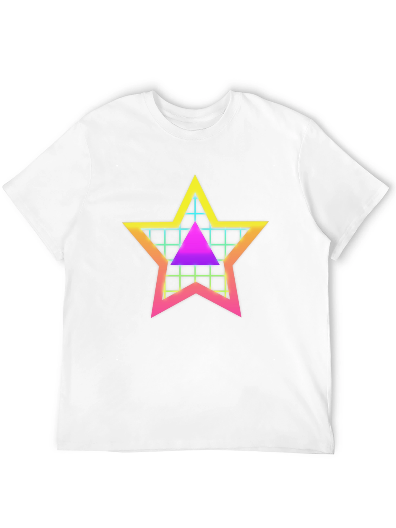 Retro Star Grid T-Shirt - 80s Style Graphic Tee
