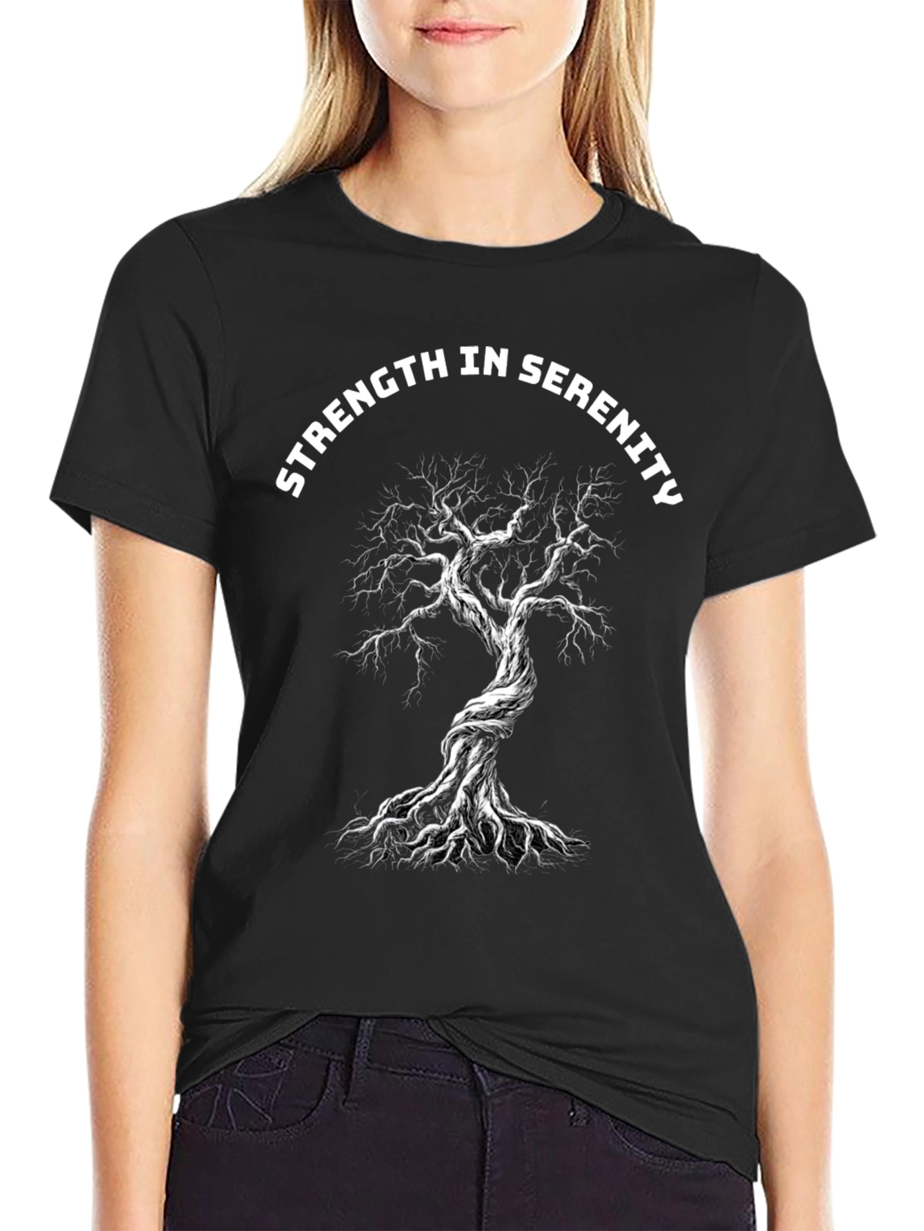 Strength in Serenity Tree Graphic Tee