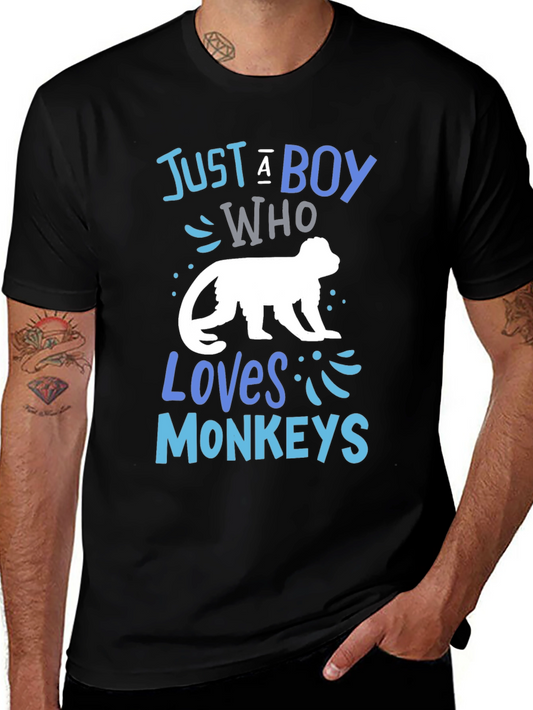 Monkey Lover Tee - Just a Boy Who Loves Monkeys