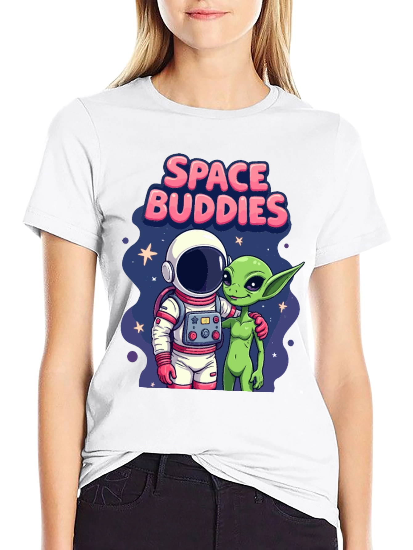 Space Buddies Graphic T-Shirt - Astronaut and Alien