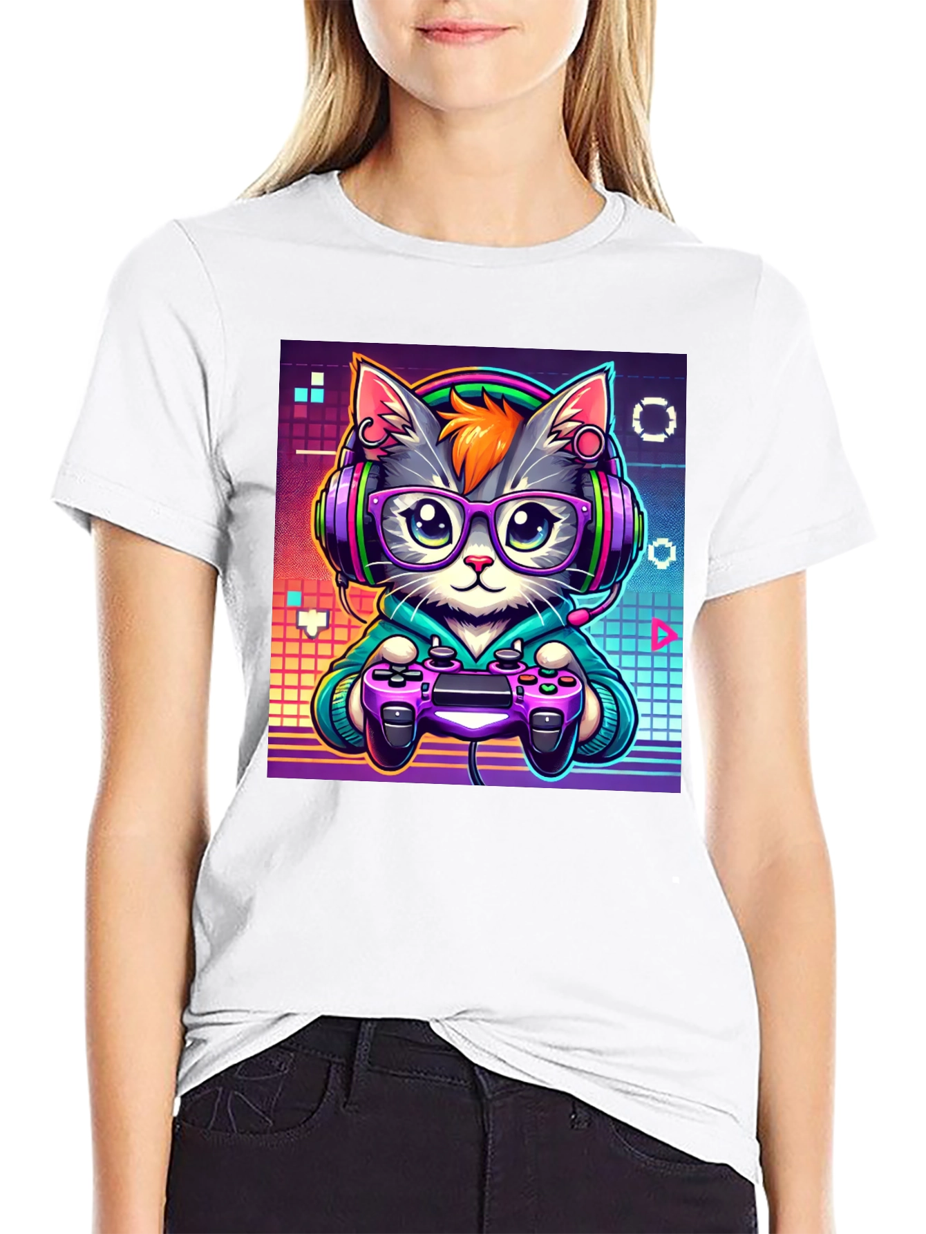 Gamer Cat Graphic T-Shirt - Cool & Unique Design