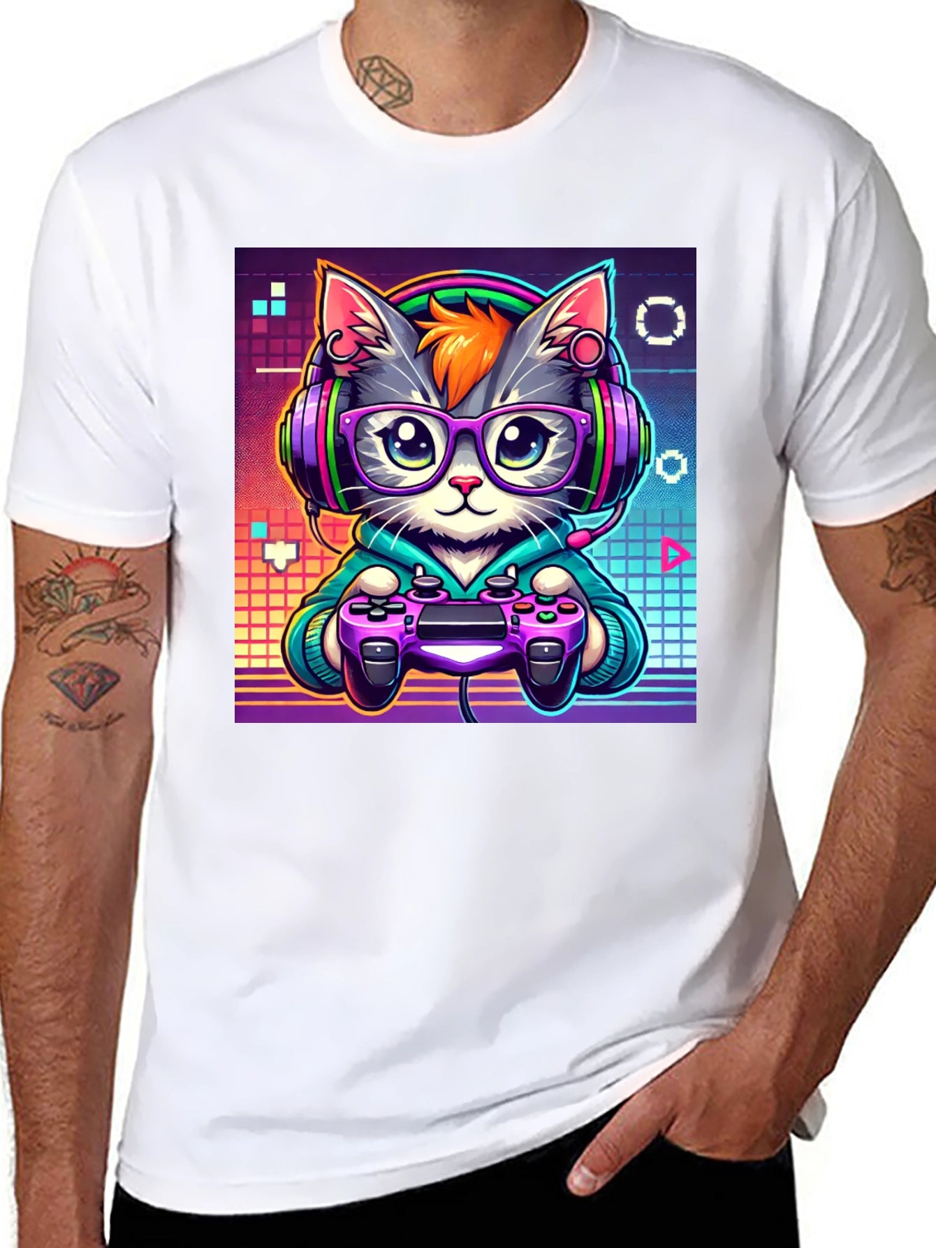 Gamer Cat Graphic T-Shirt - Cool & Unique Design