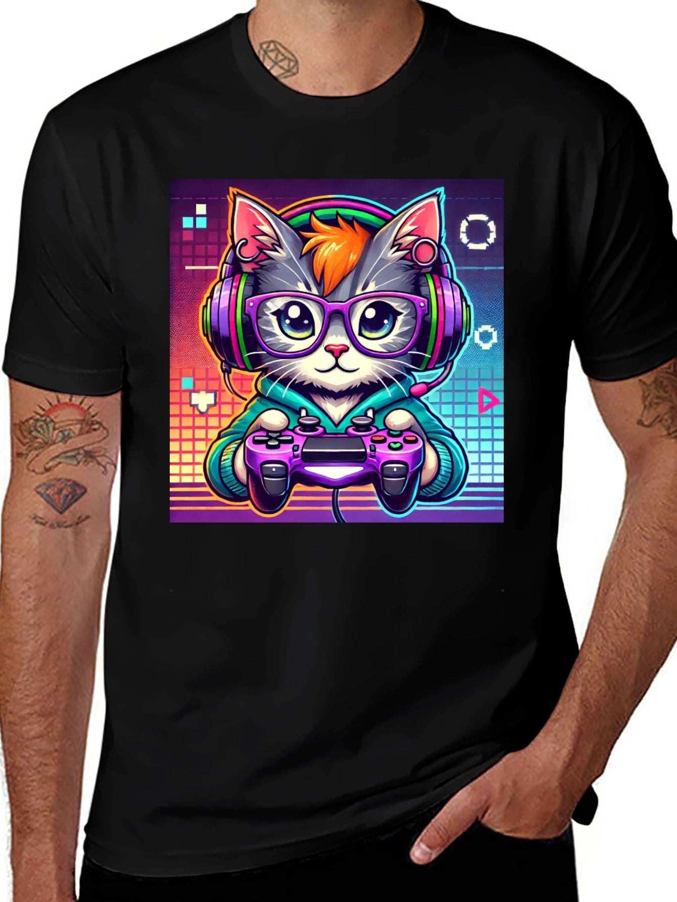 Gamer Cat Graphic T-Shirt - Cool & Unique Design