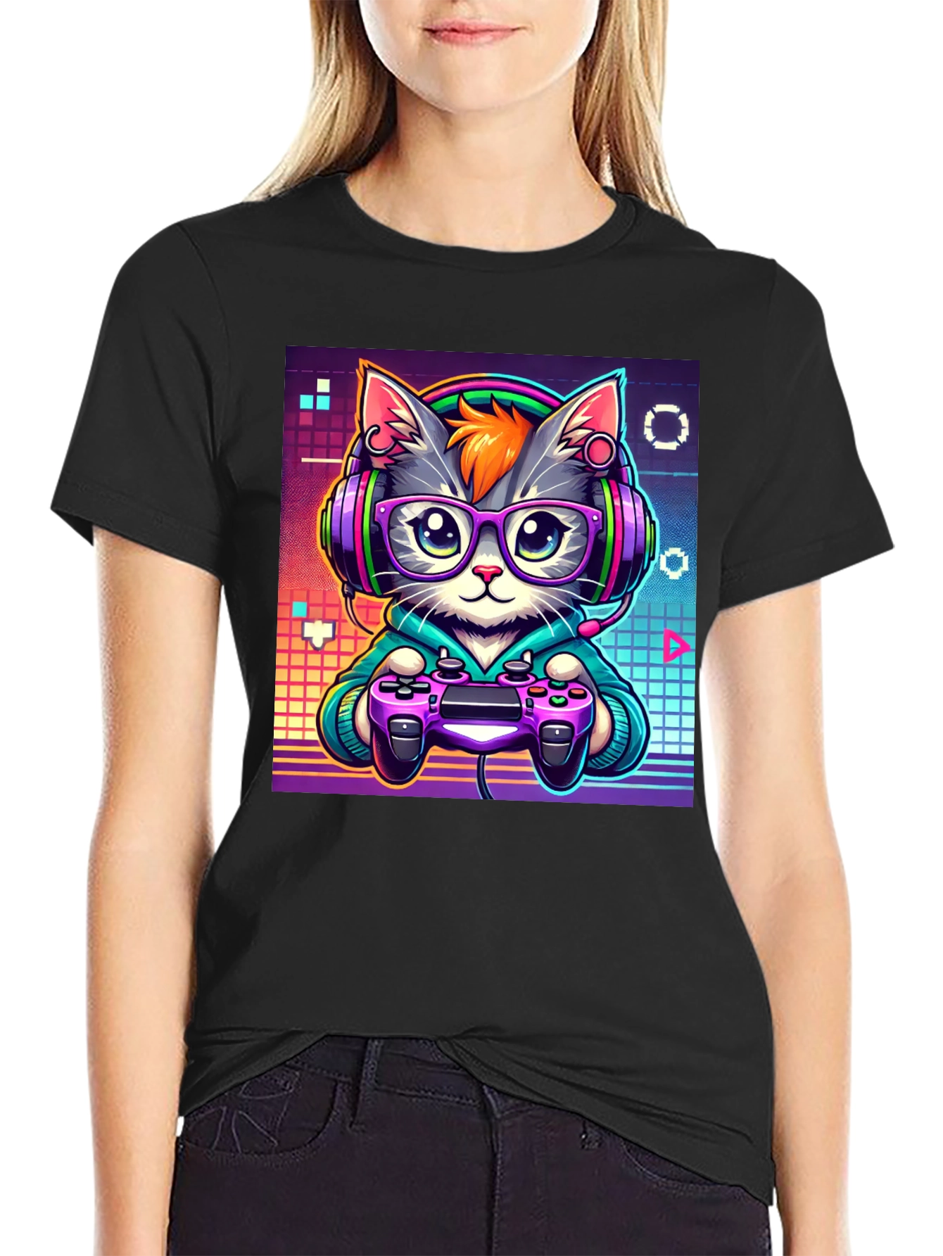 Gamer Cat Graphic T-Shirt - Cool & Unique Design