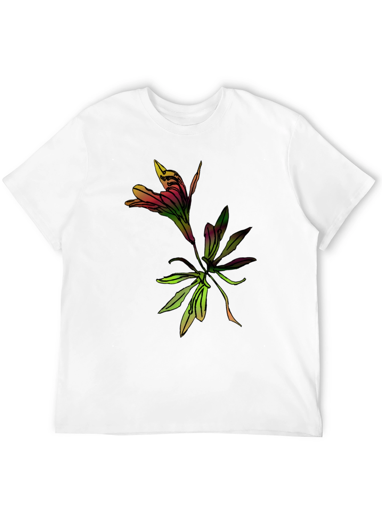 Floral Graphic Black T-Shirt for Men