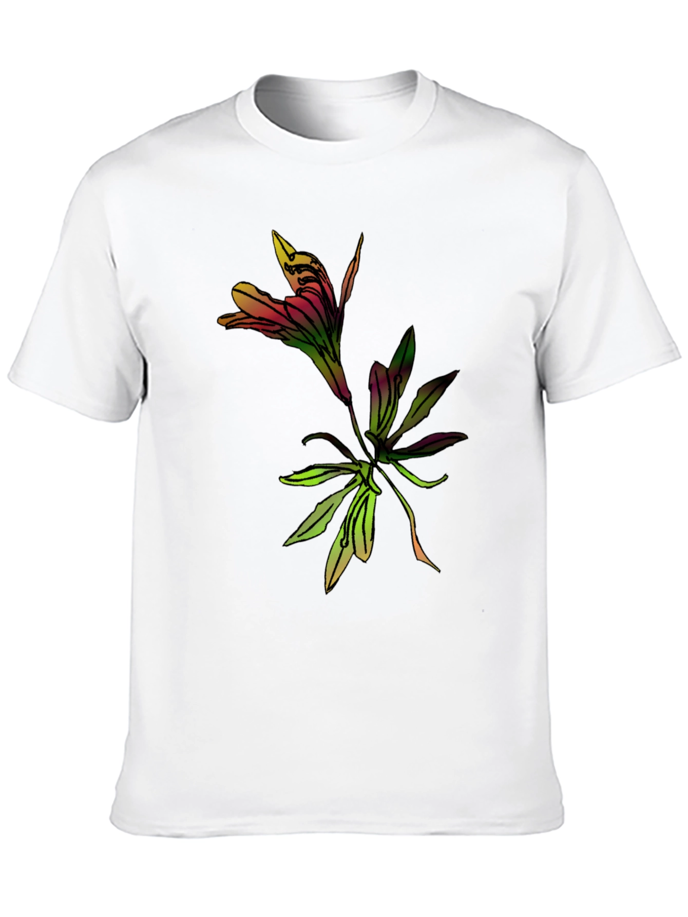Floral Graphic Black T-Shirt for Men