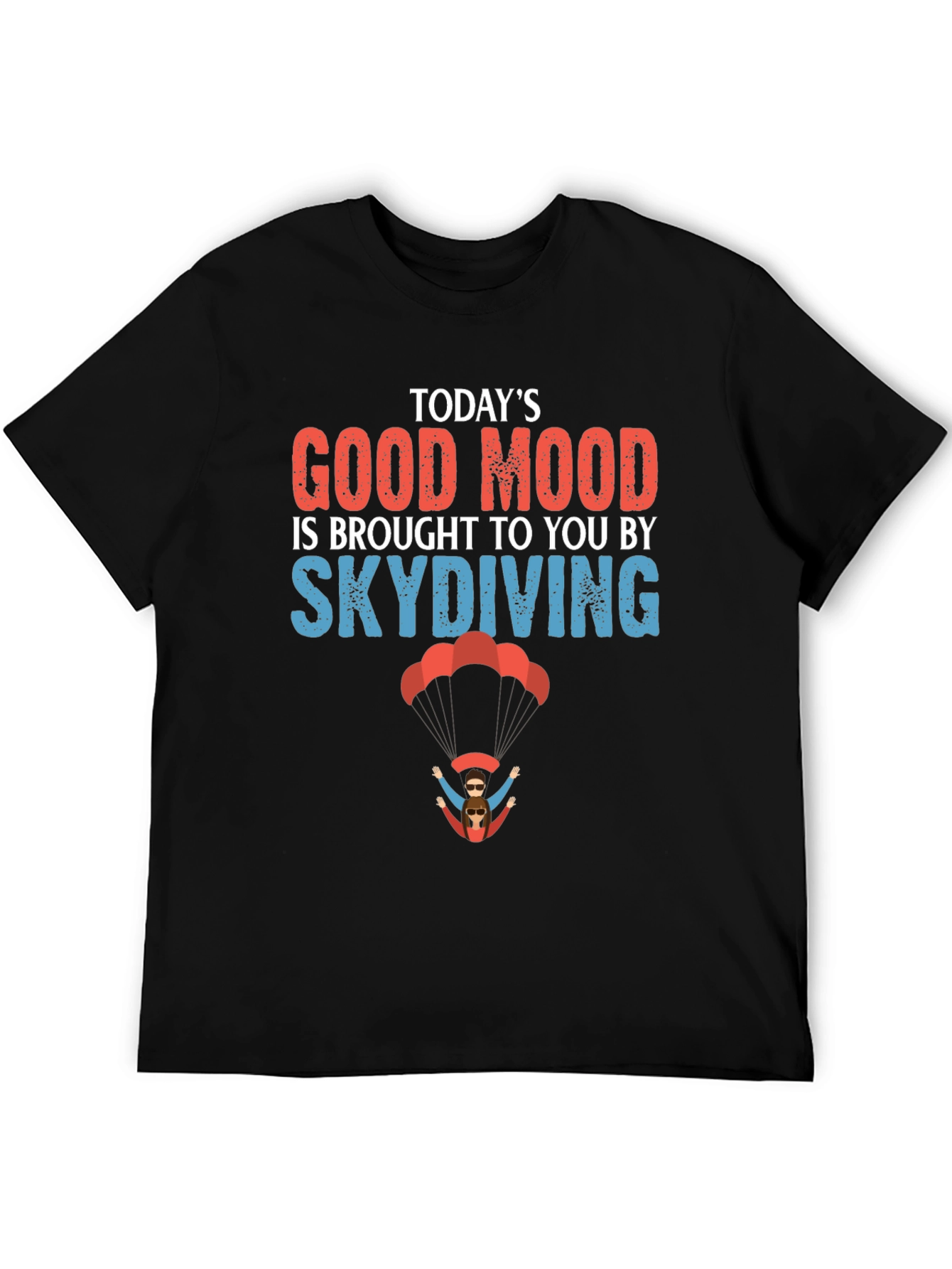 Skydiving Good Mood Graphic Tee - Black