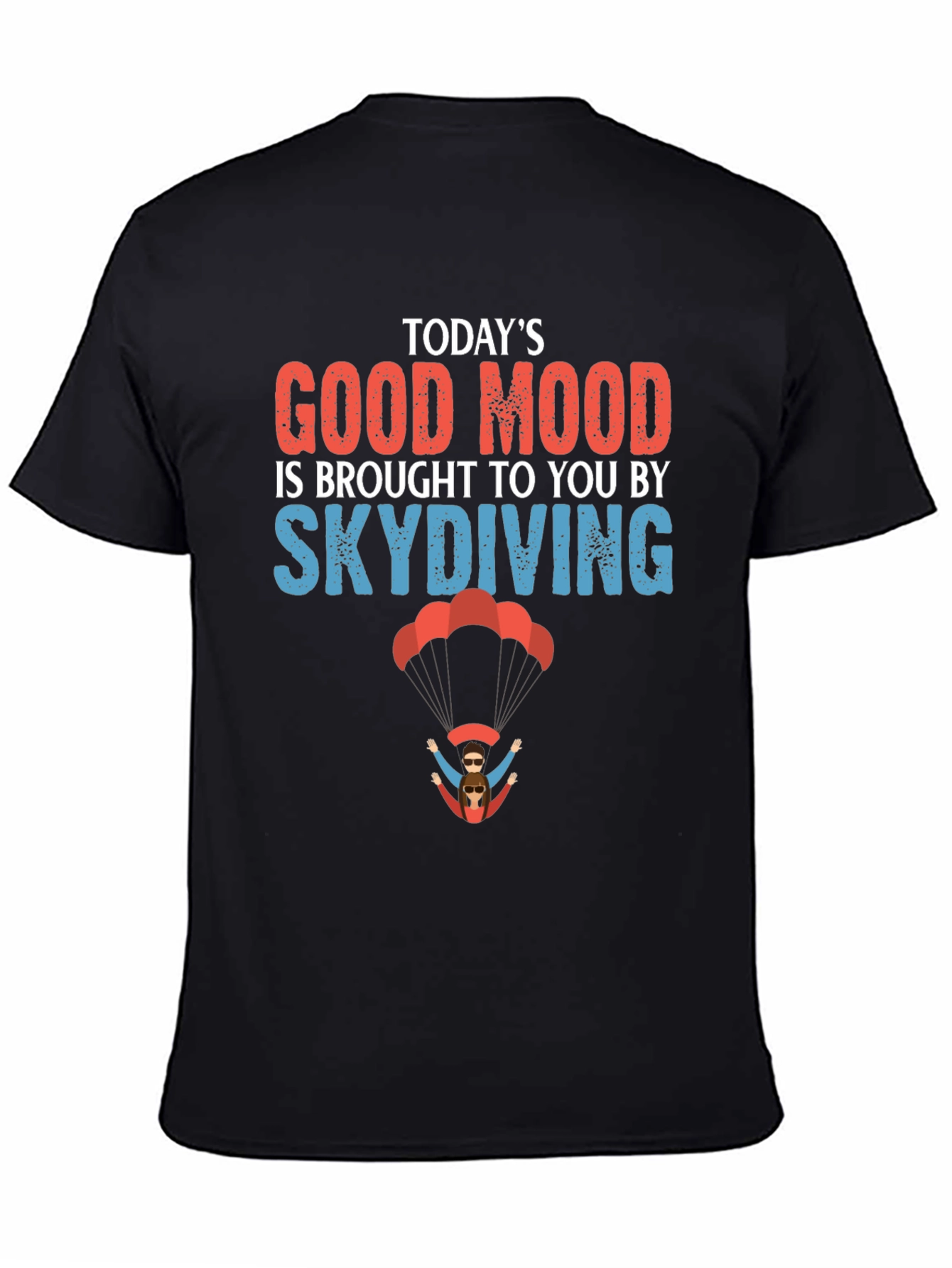 Skydiving Good Mood Graphic Tee - Black