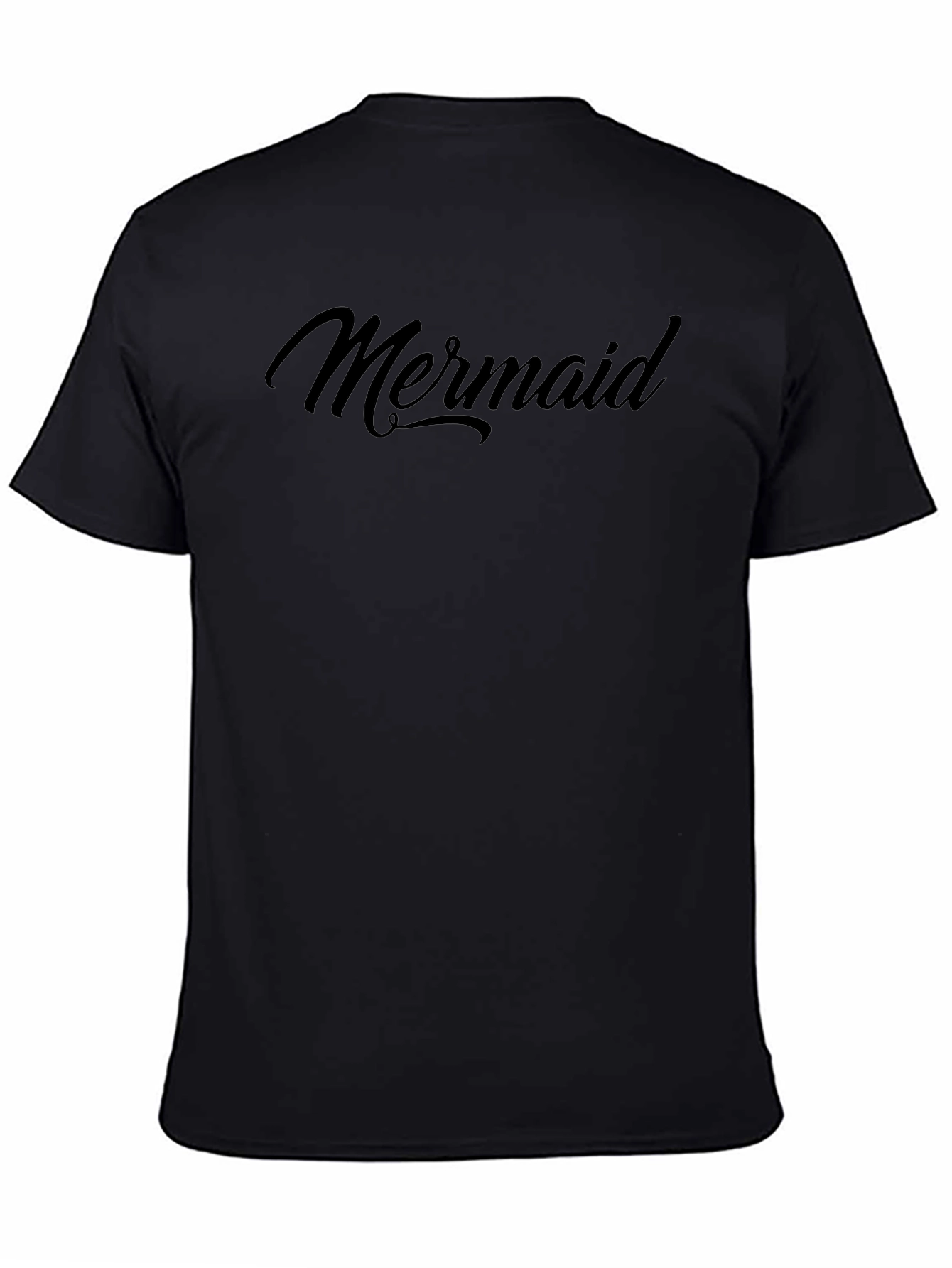 Mens Black Mermaid Graphic T-Shirt