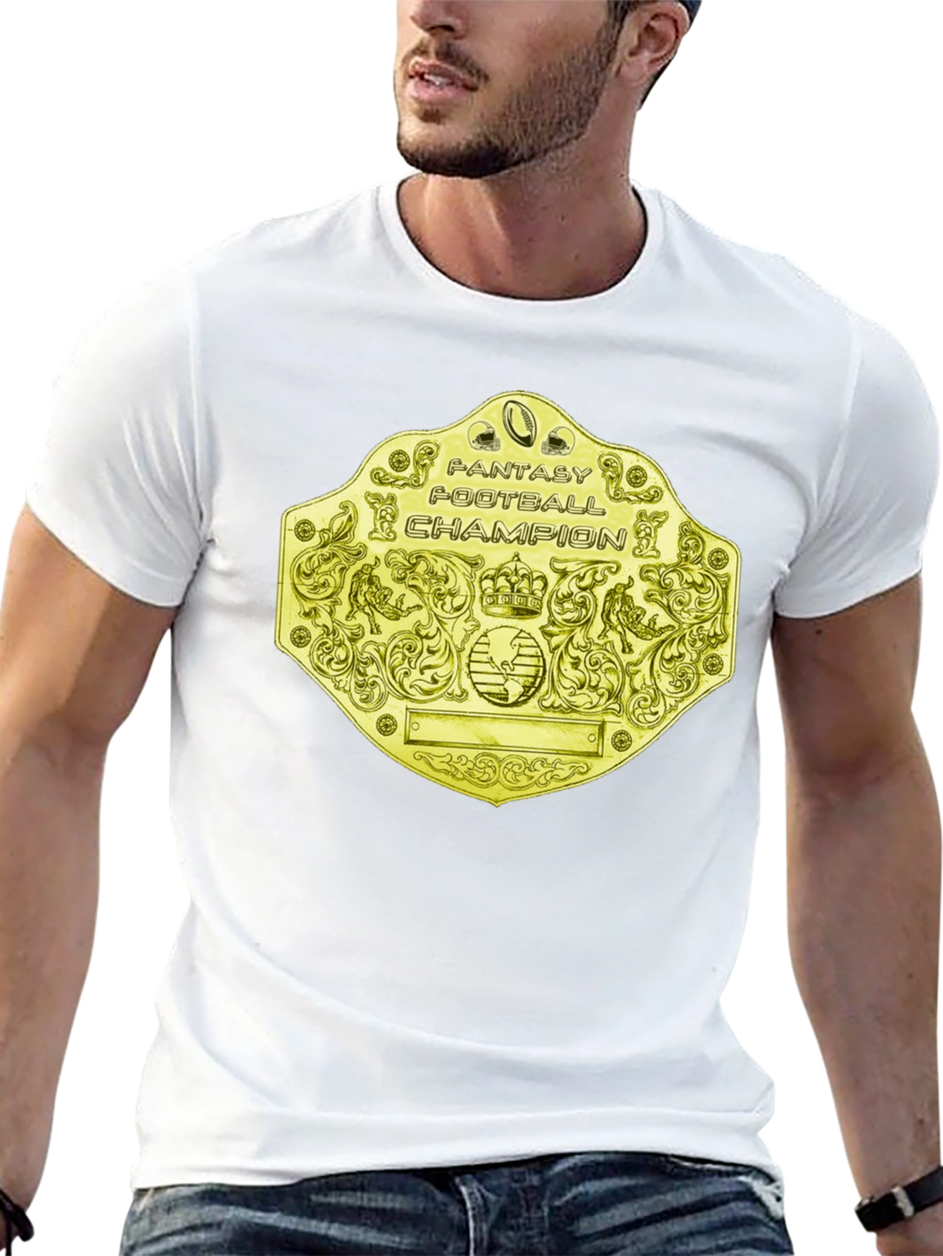 Fantasy Football Champion T-Shirt - Golden Belt Design