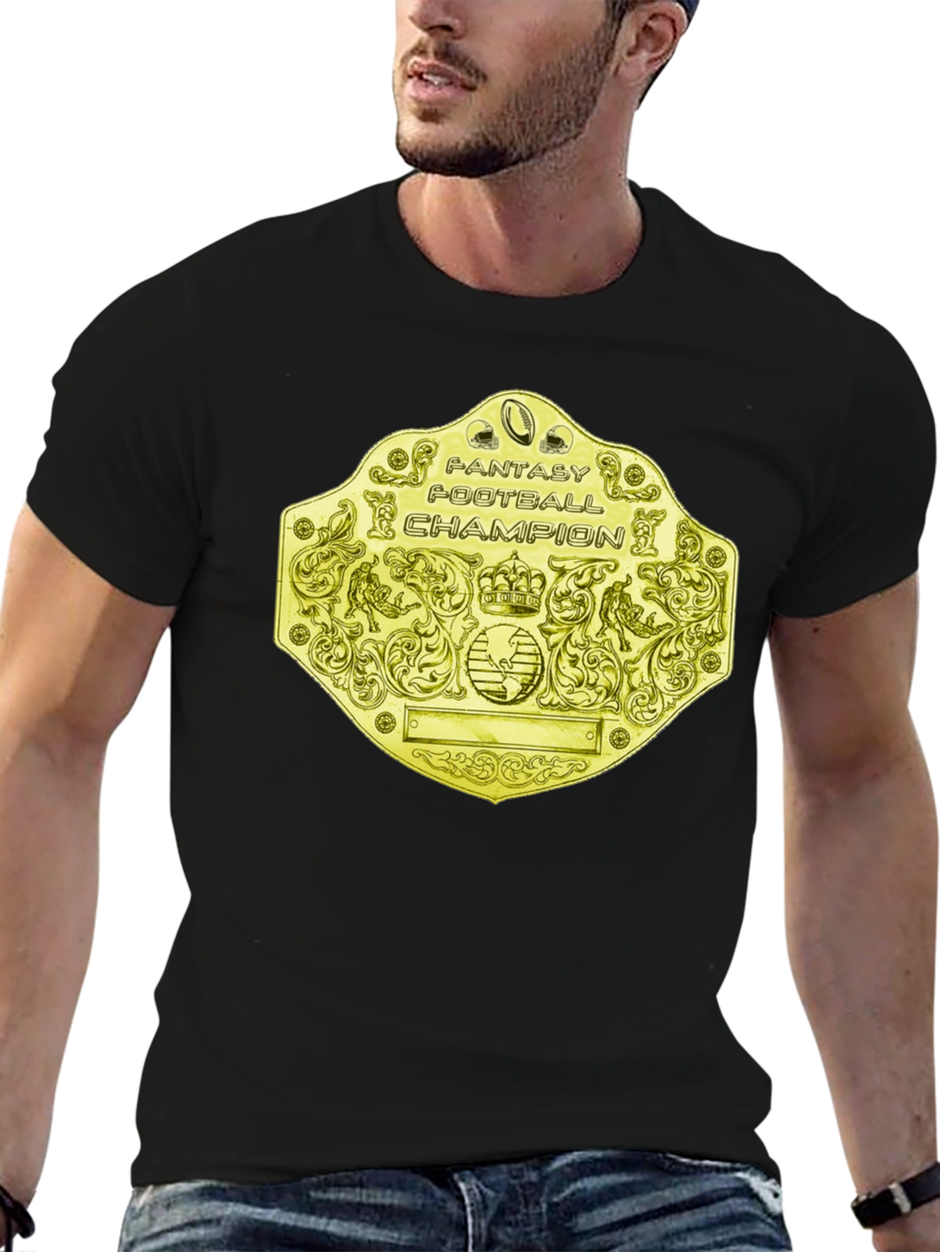 Fantasy Football Champion T-Shirt - Golden Belt Design