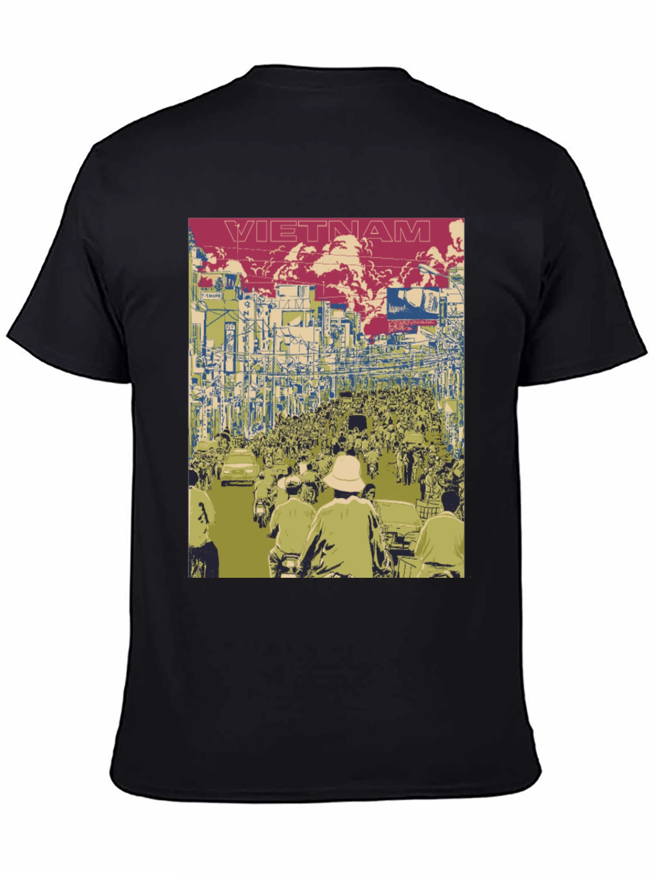 Vietnam Street Scene Graphic Tee - Black