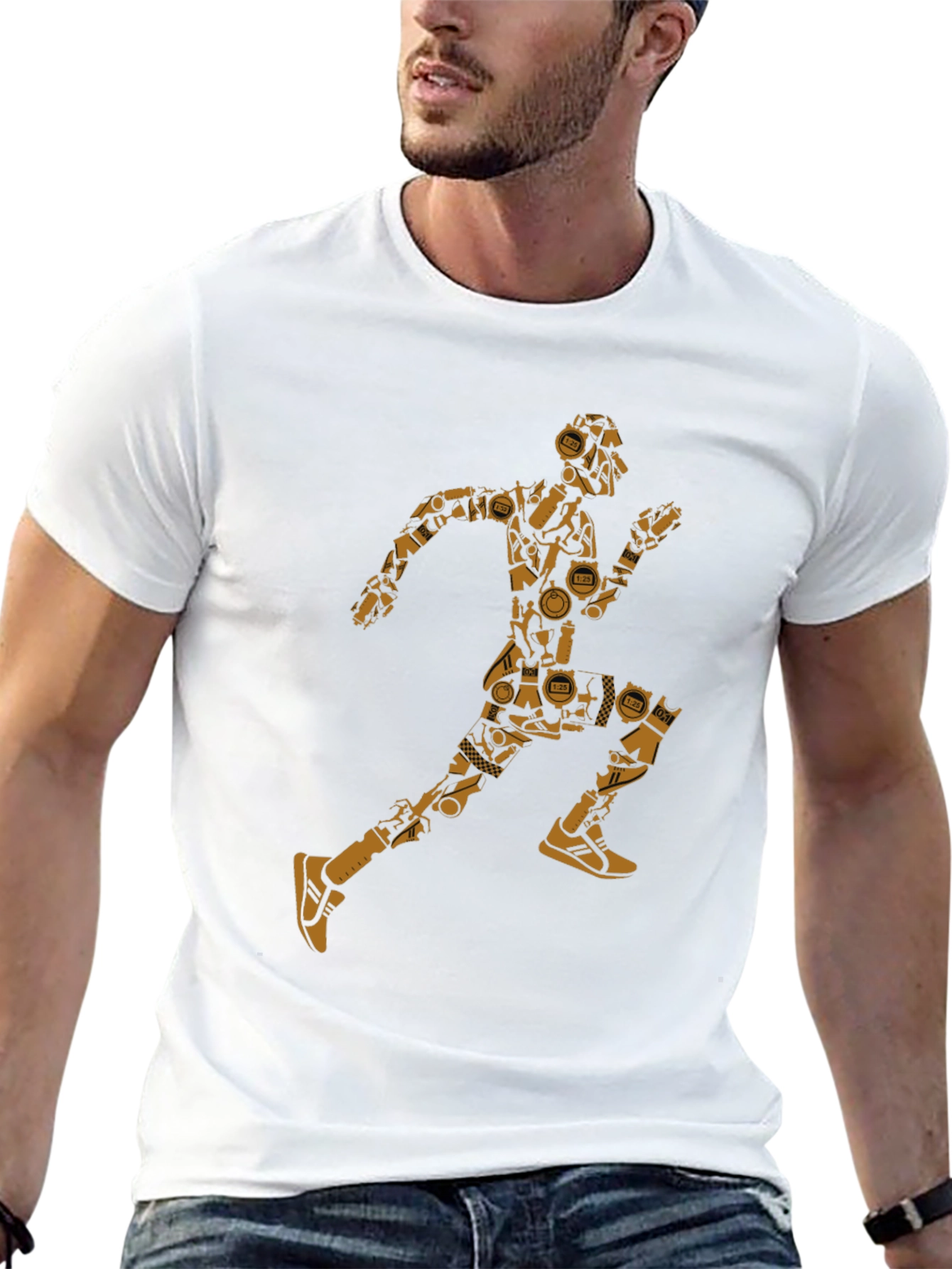 Running Man Graphic Tee - Black