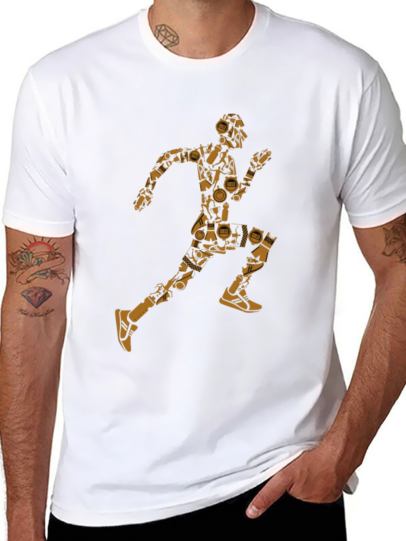 Running Man Graphic Tee - Black