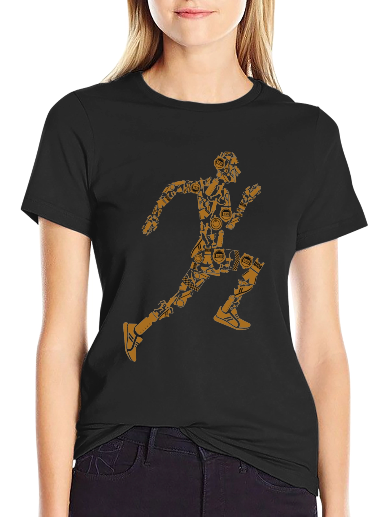Running Man Graphic Tee - Black