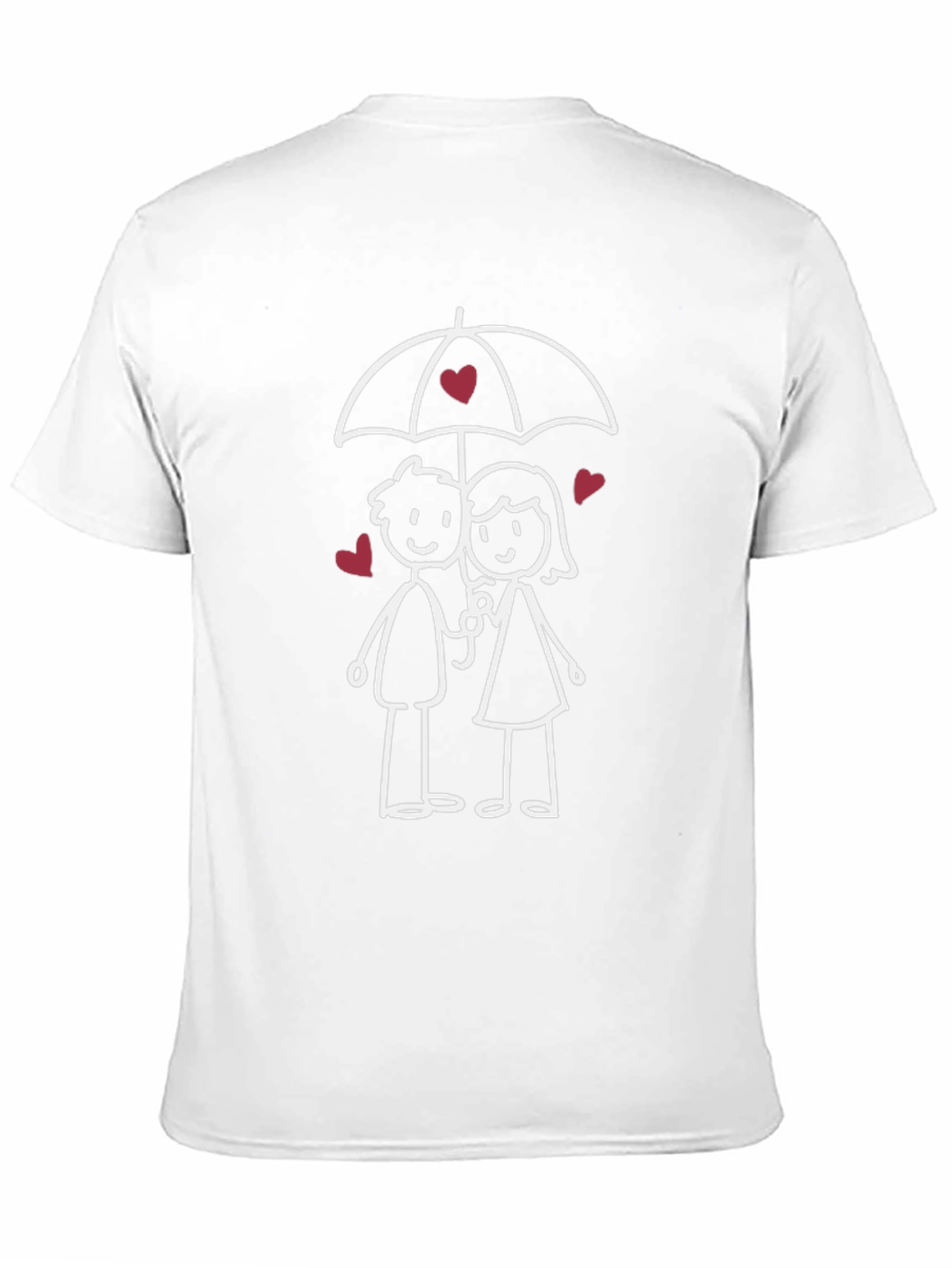 Romantic Stick Figure Couple Graphic T-Shirt