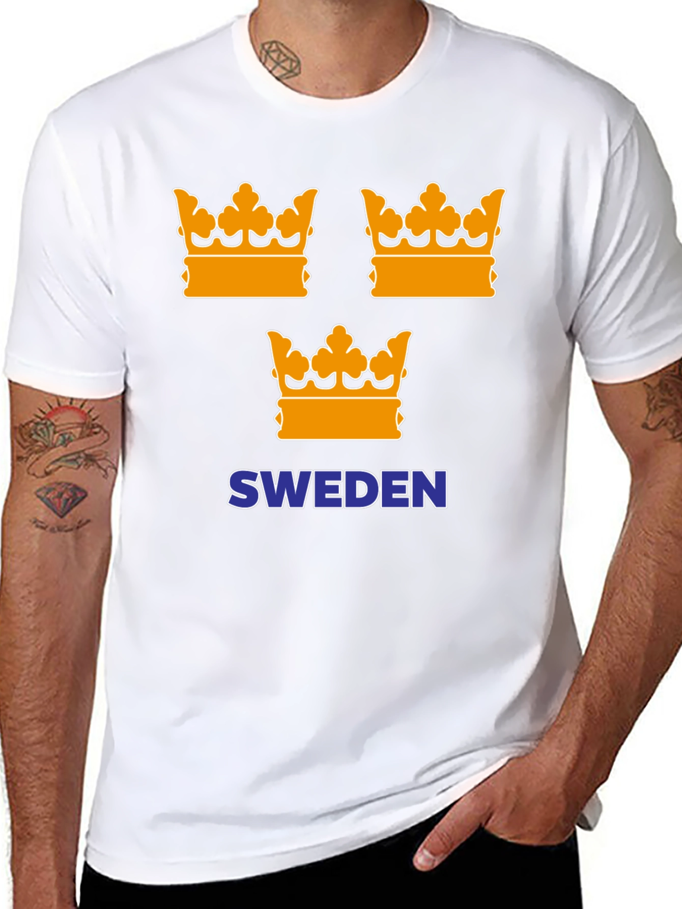 Sweden Crown Graphic Tee - Black