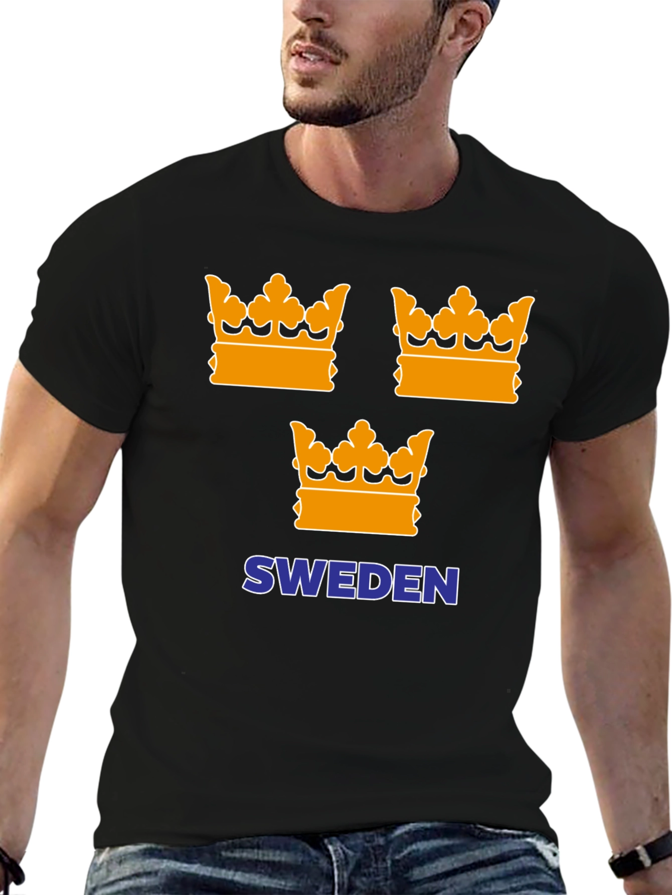 Sweden Crown Graphic Tee - Black