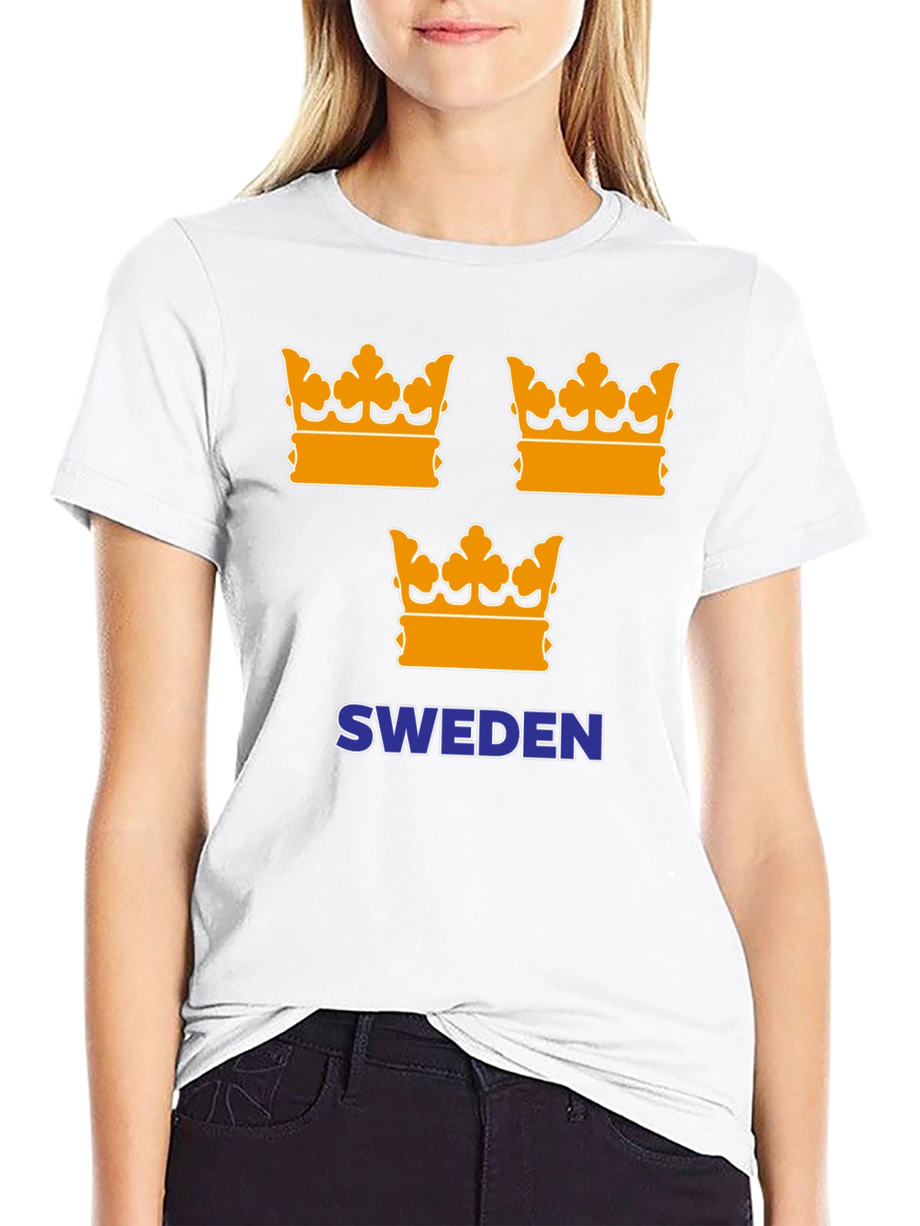 Sweden Crown Graphic Tee - Black