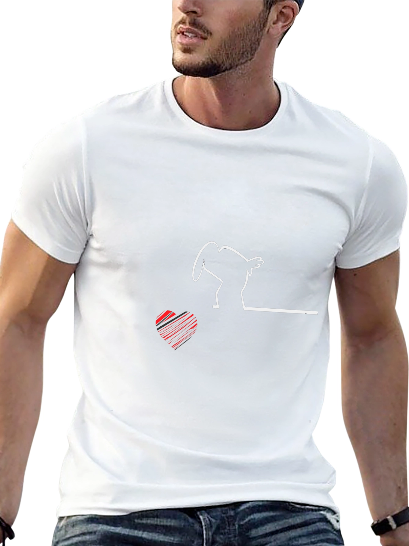 Heart & Line Art T-Shirt