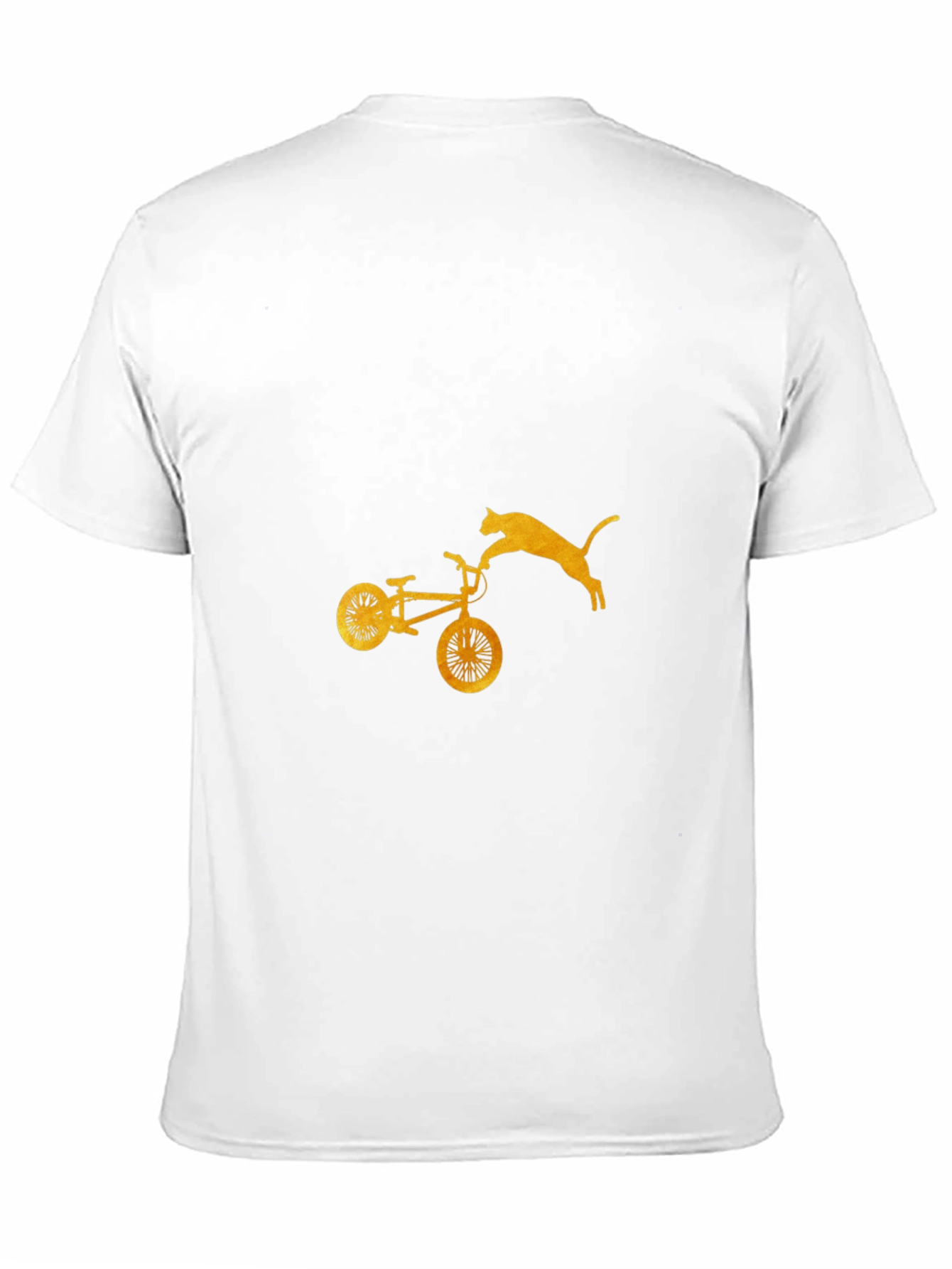 Cat Jumping Bike Graphic Tee - Black Cotton Blend