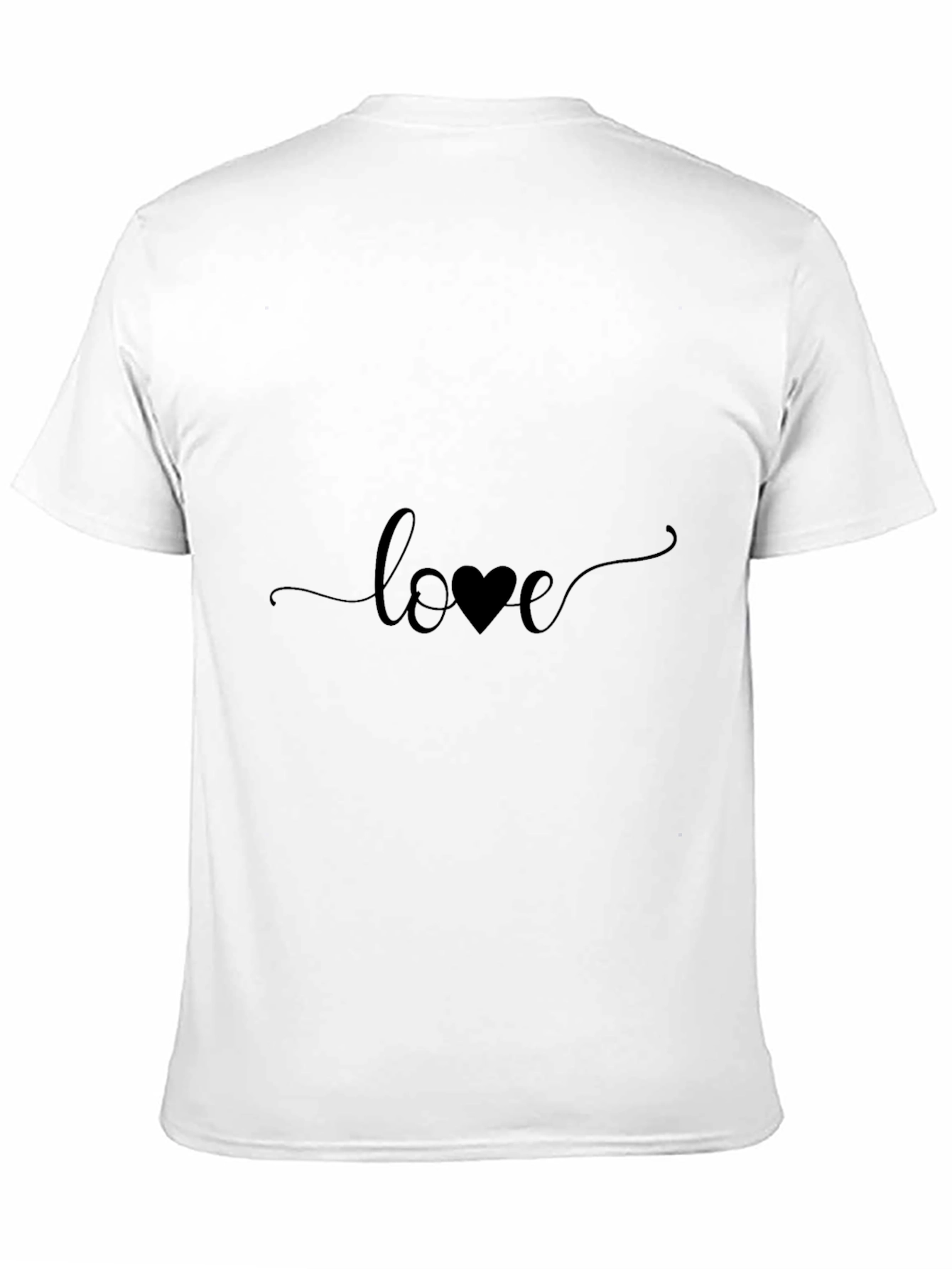 Love Heart Graphic Black T-Shirt
