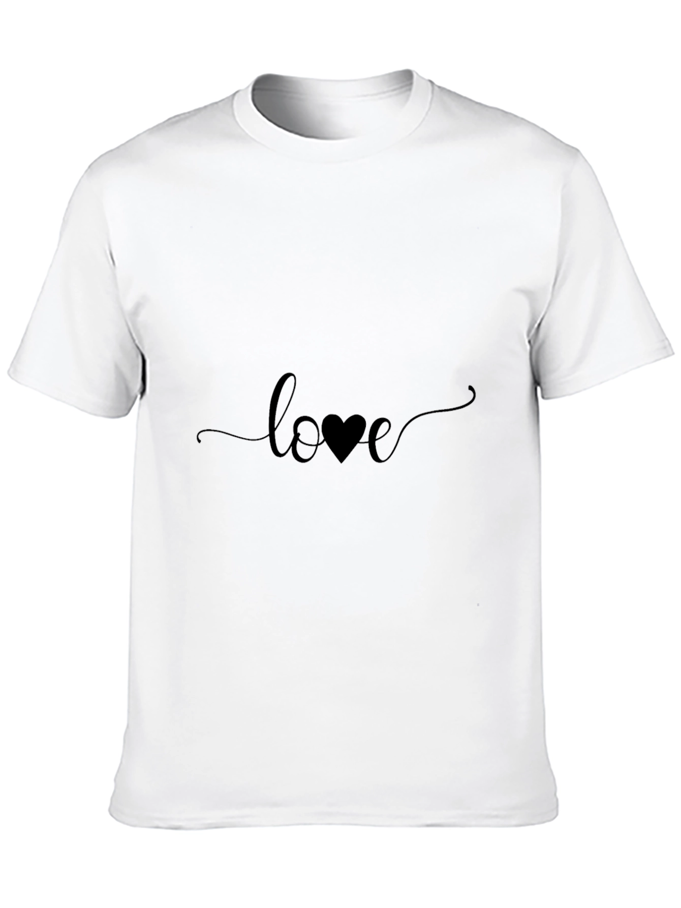 Love Heart Graphic Black T-Shirt