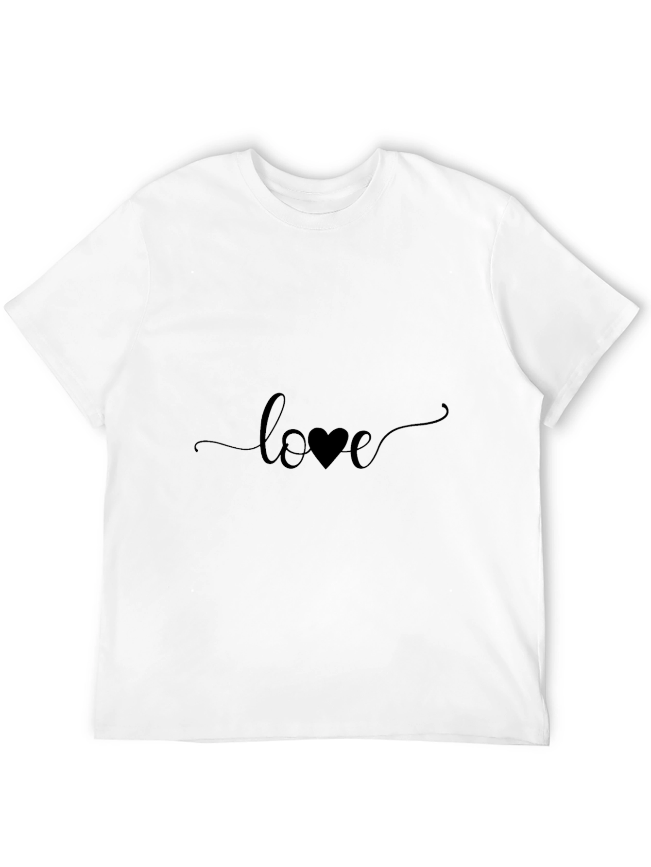 Love Heart Graphic Black T-Shirt