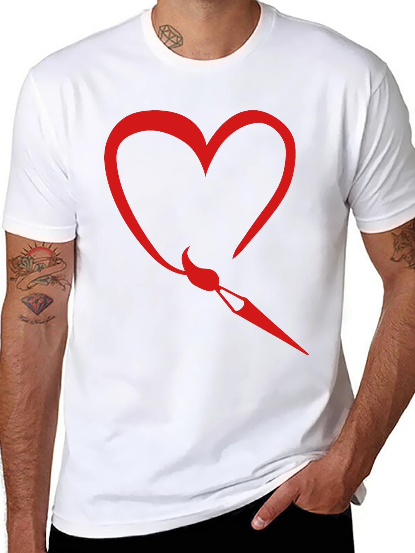 Heart & Paintbrush Graphic Tee - Black