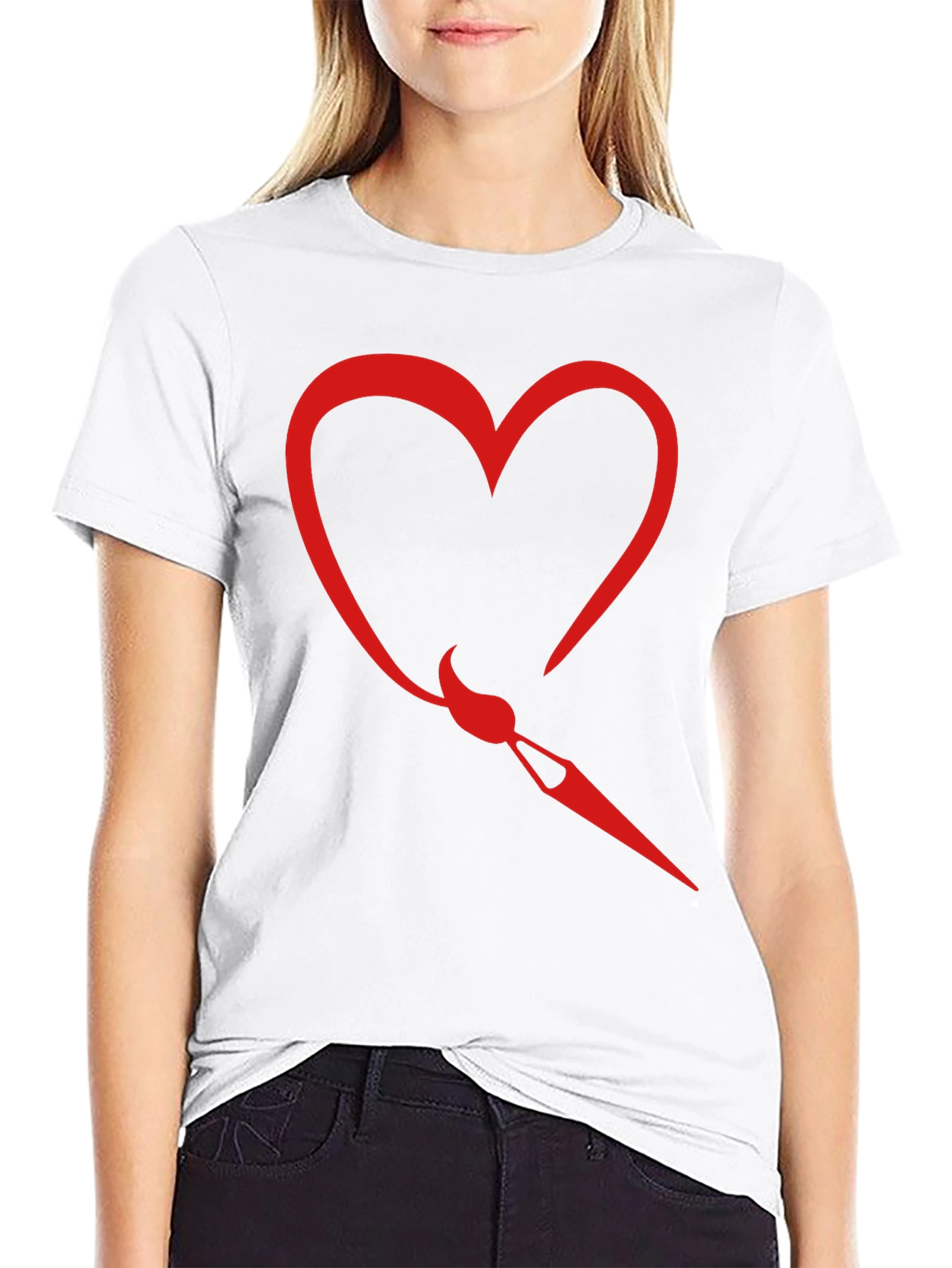 Heart & Paintbrush Graphic Tee - Black